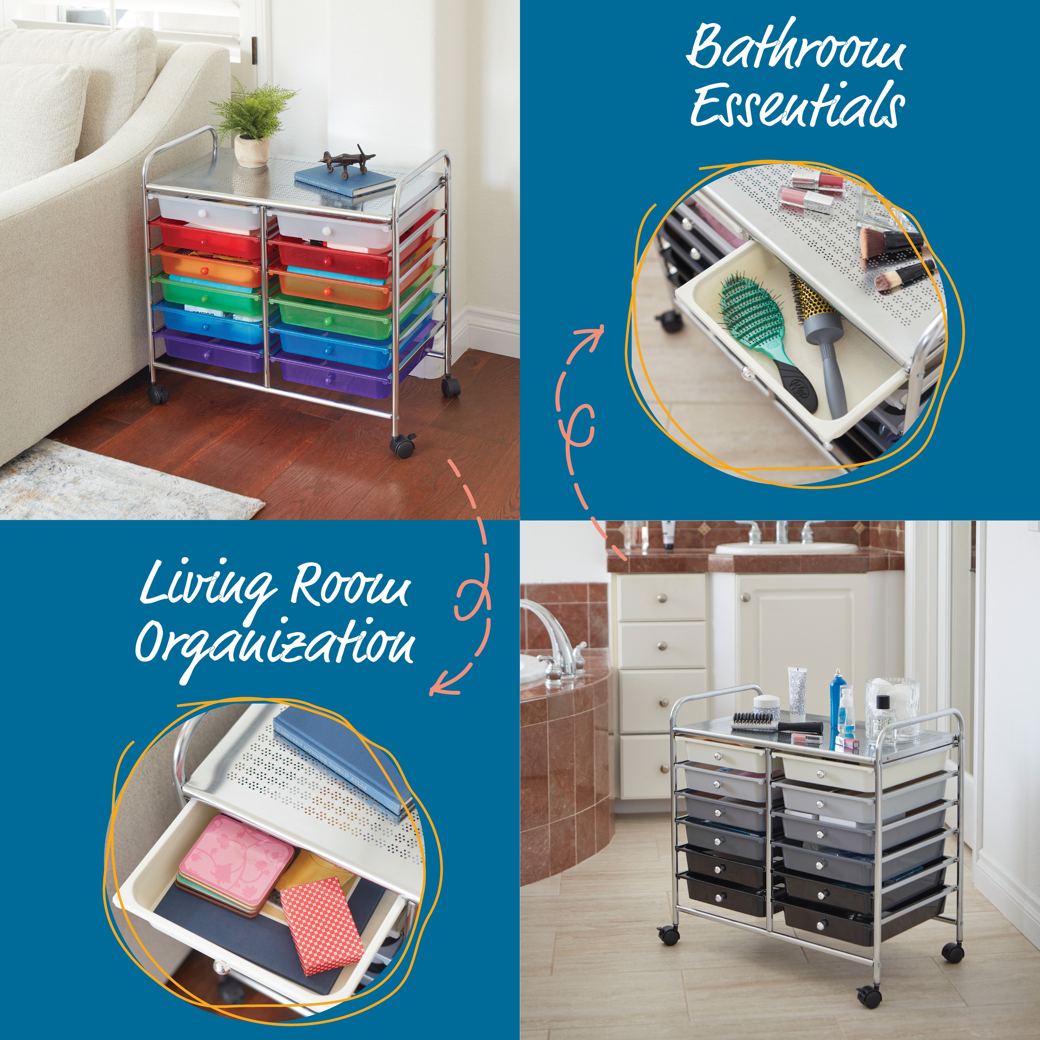 12-Drawer Value Mobile Storage Utility Cart