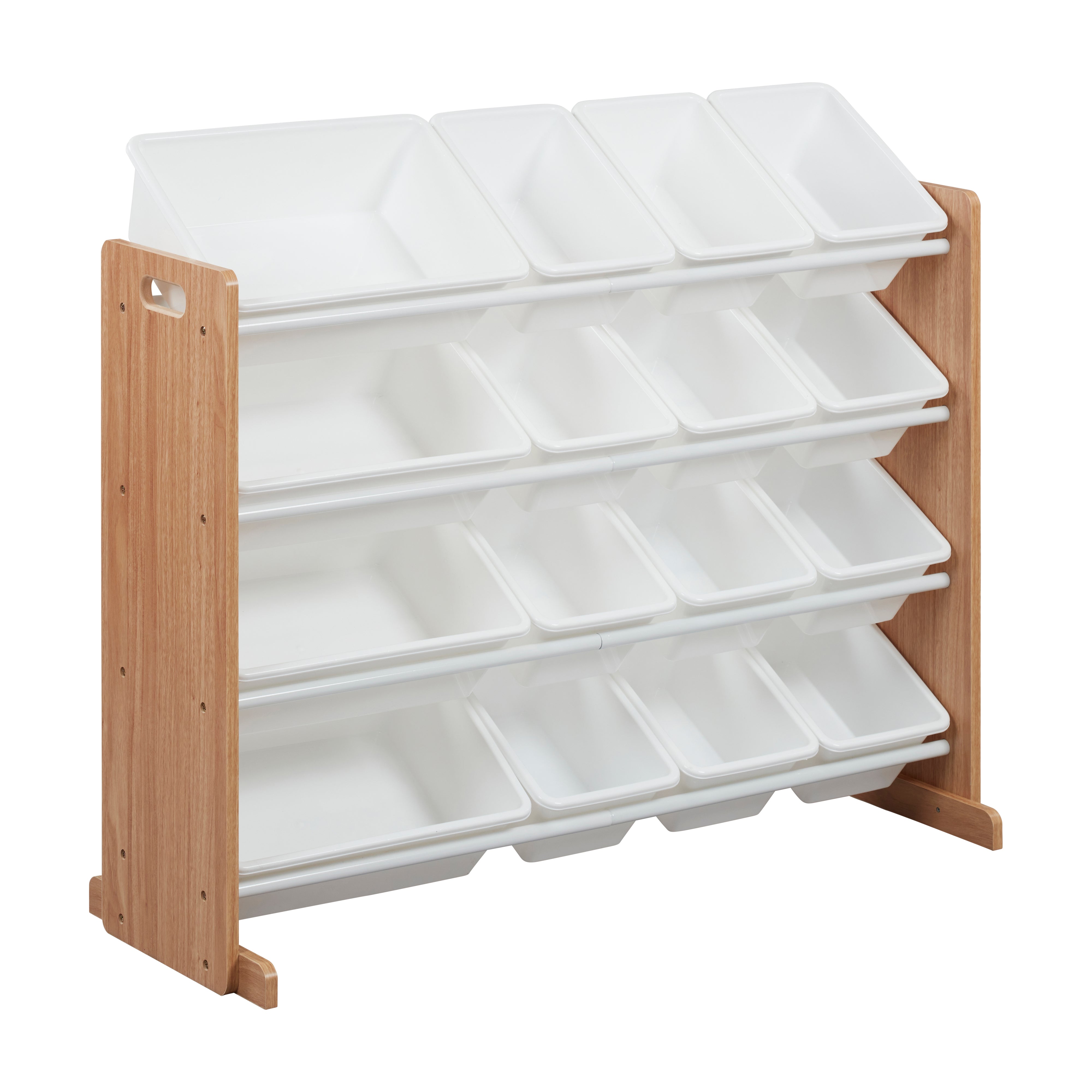 4-Tier Organizer with 16 Removable Plastic Bins, 4x4