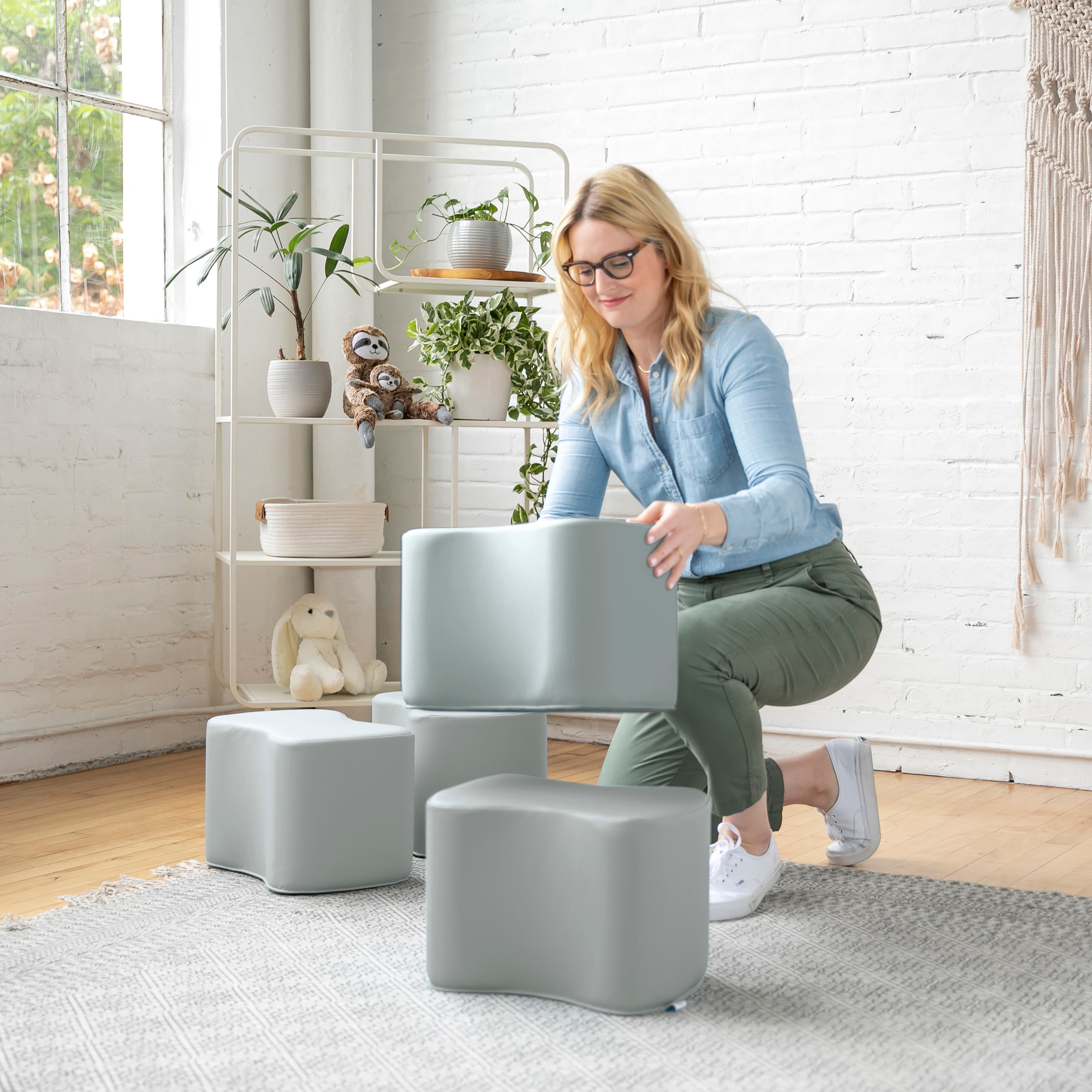 SoftZone Toddler Modular Stool Set, 2-Pack