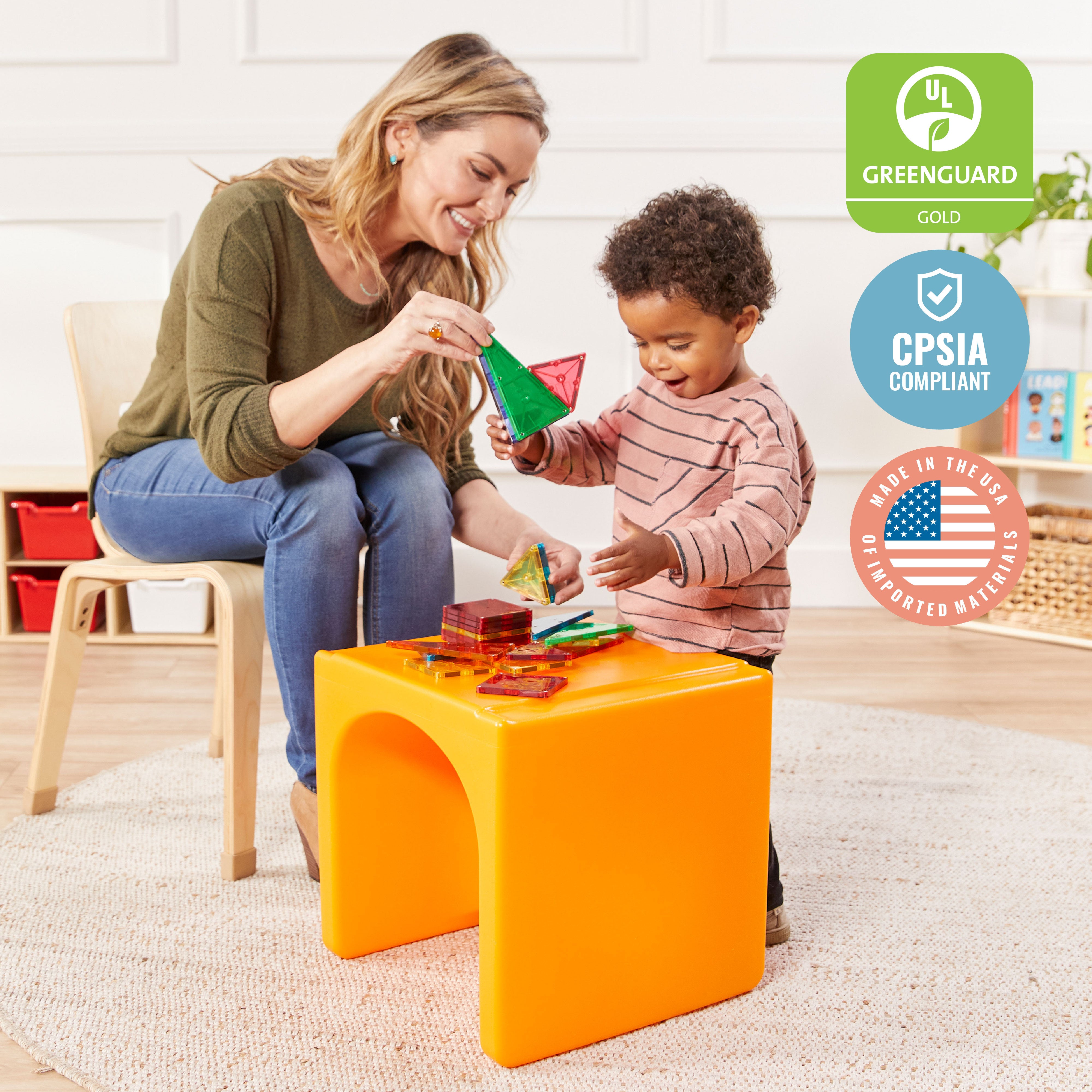 Tri-Me Table and Cube Chair Set, 3-Piece