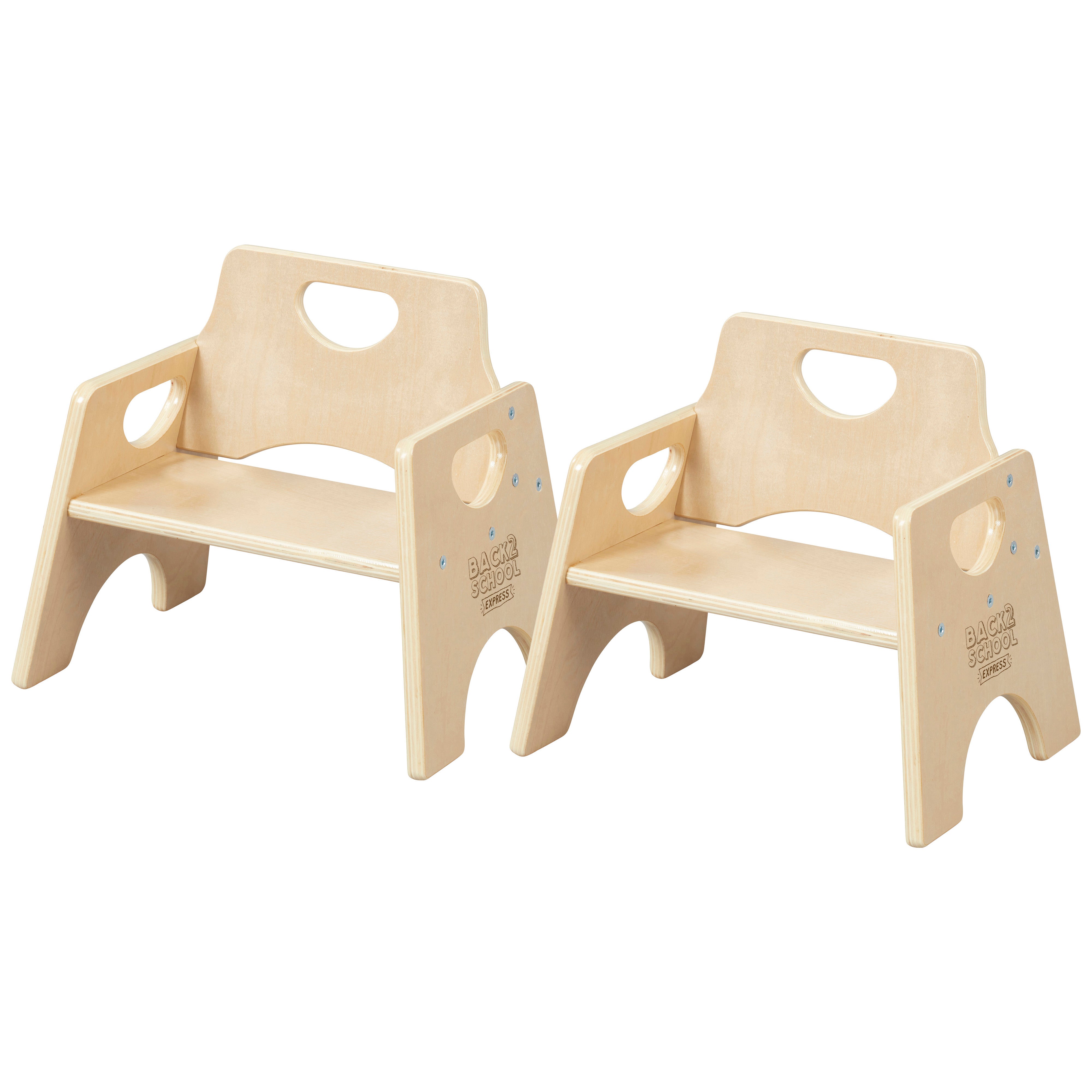 Wooden Toddler Chairs, 2-Pack