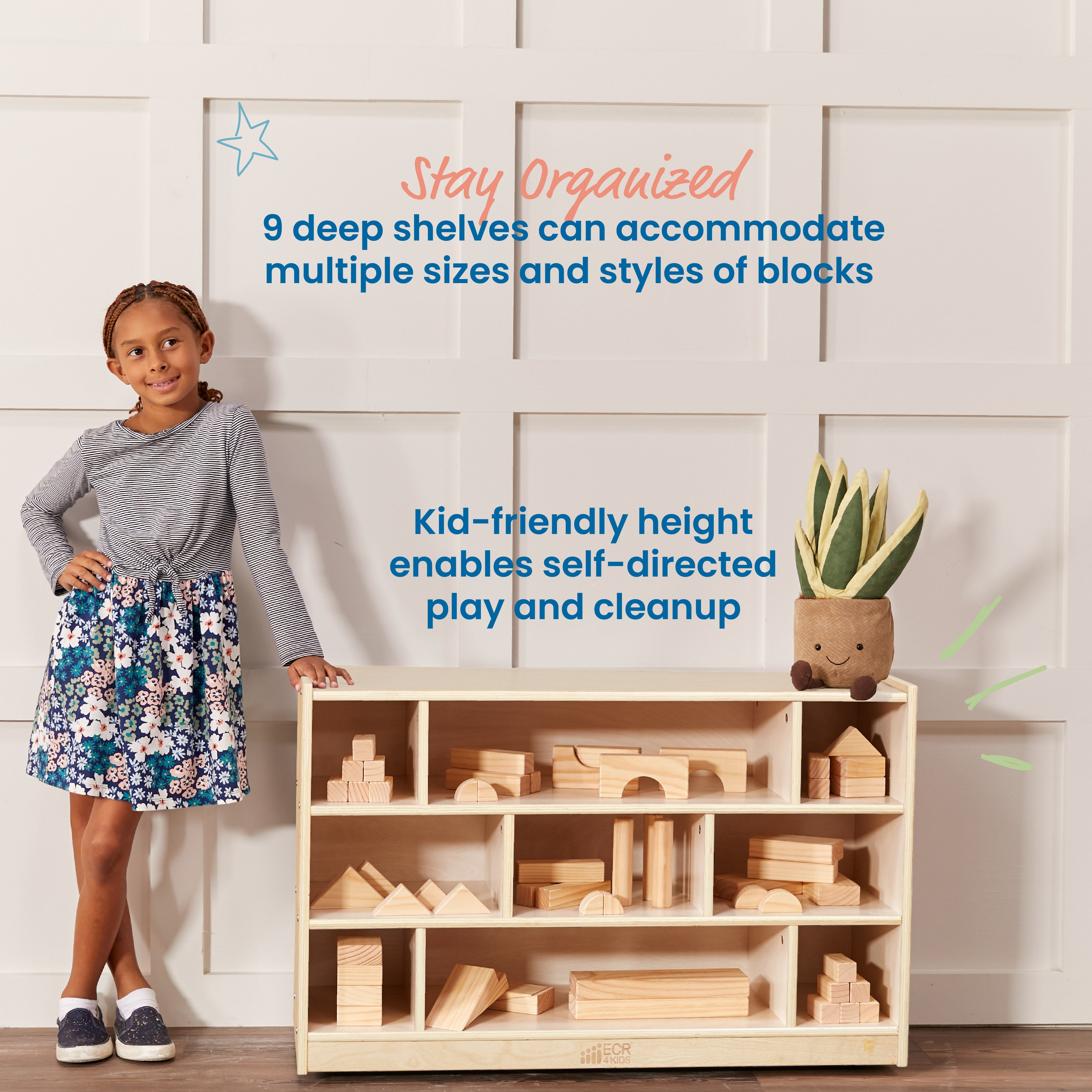 Mobile Block Storage Cart, Medium