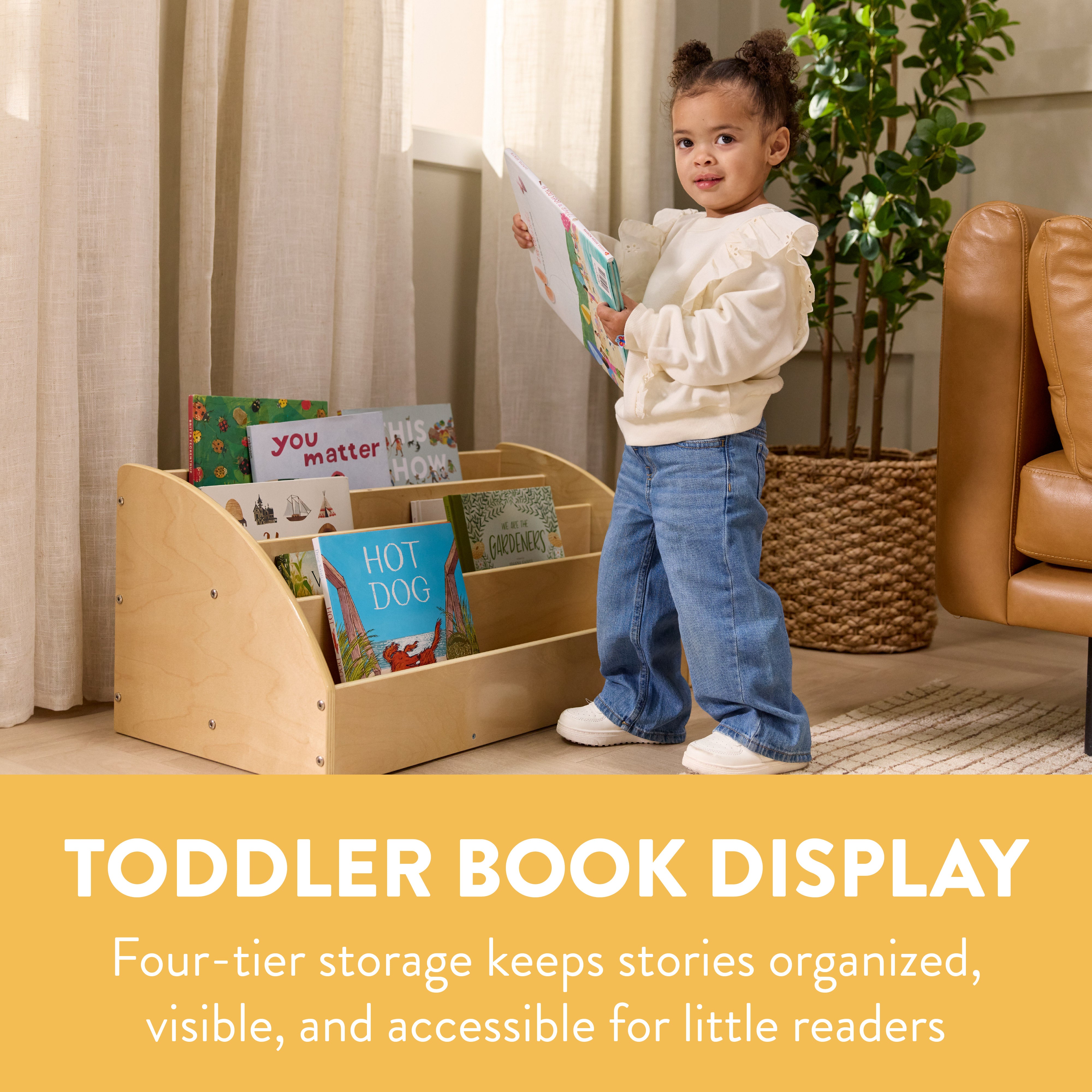 4-Tier Forward-Facing Toddler Book Display