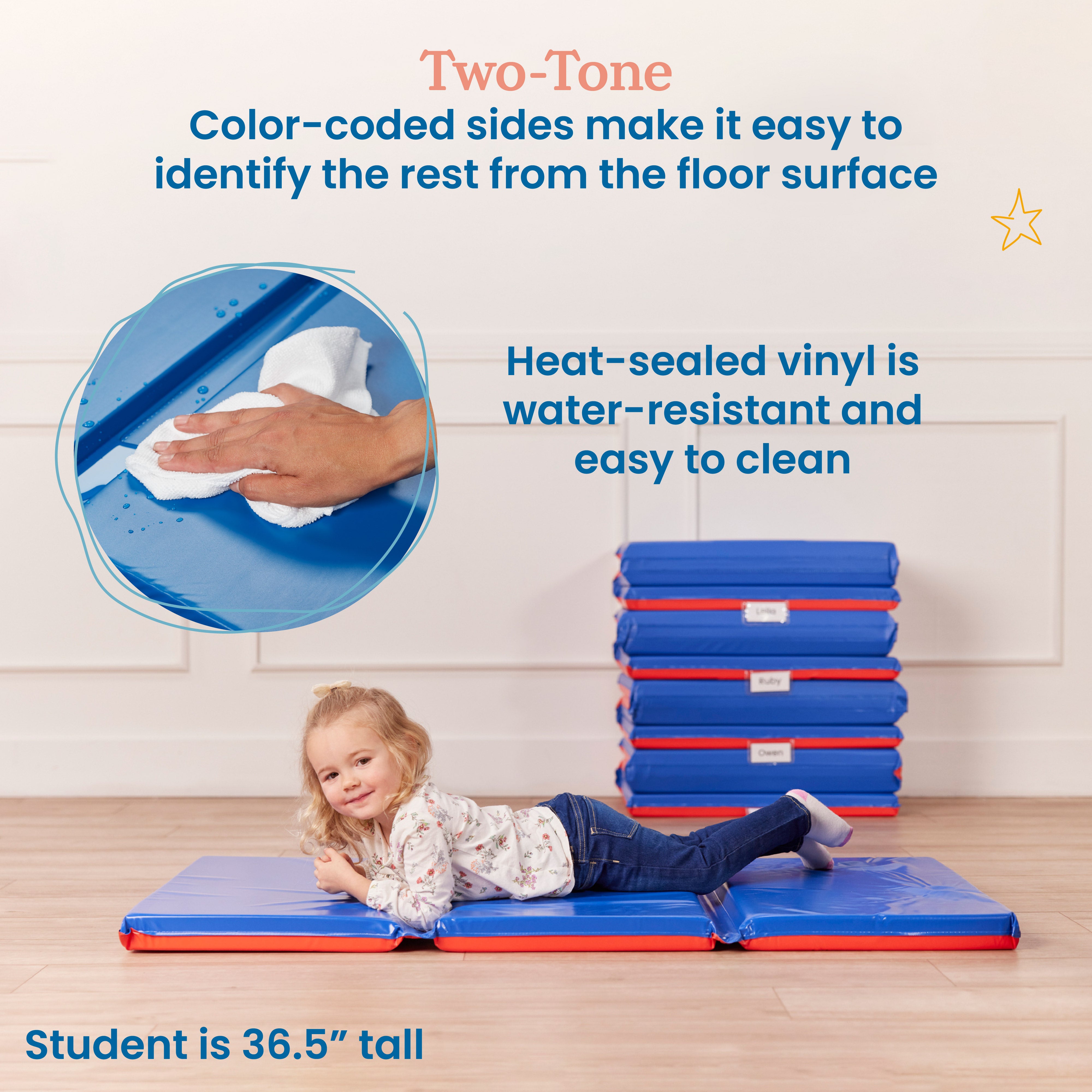 Premium Folding Rest Mat - Red/Blue
