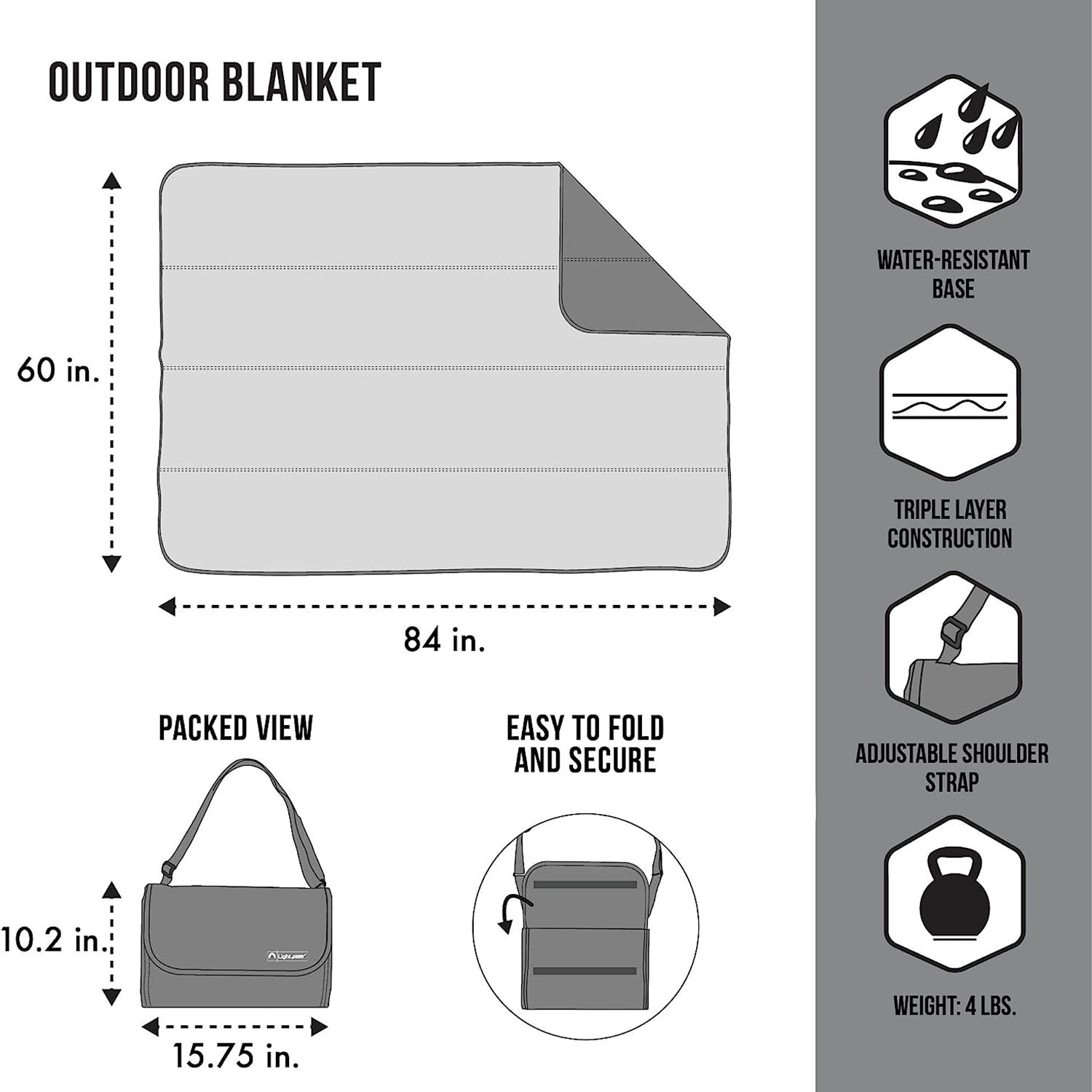 Outdoor Blanket with Shoulder Strap