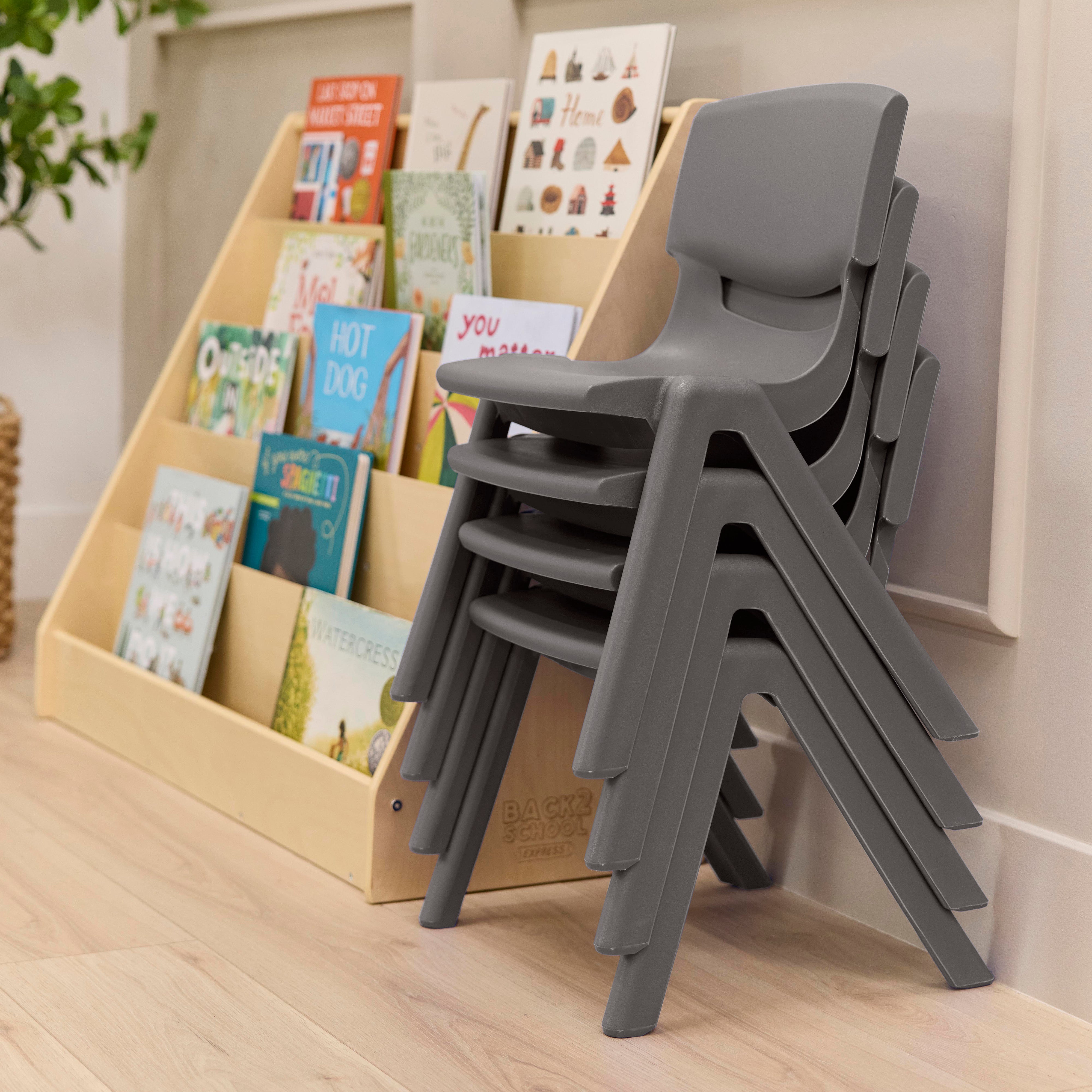 Stackable School Chairs, 12in Seat Height, 4-Pack