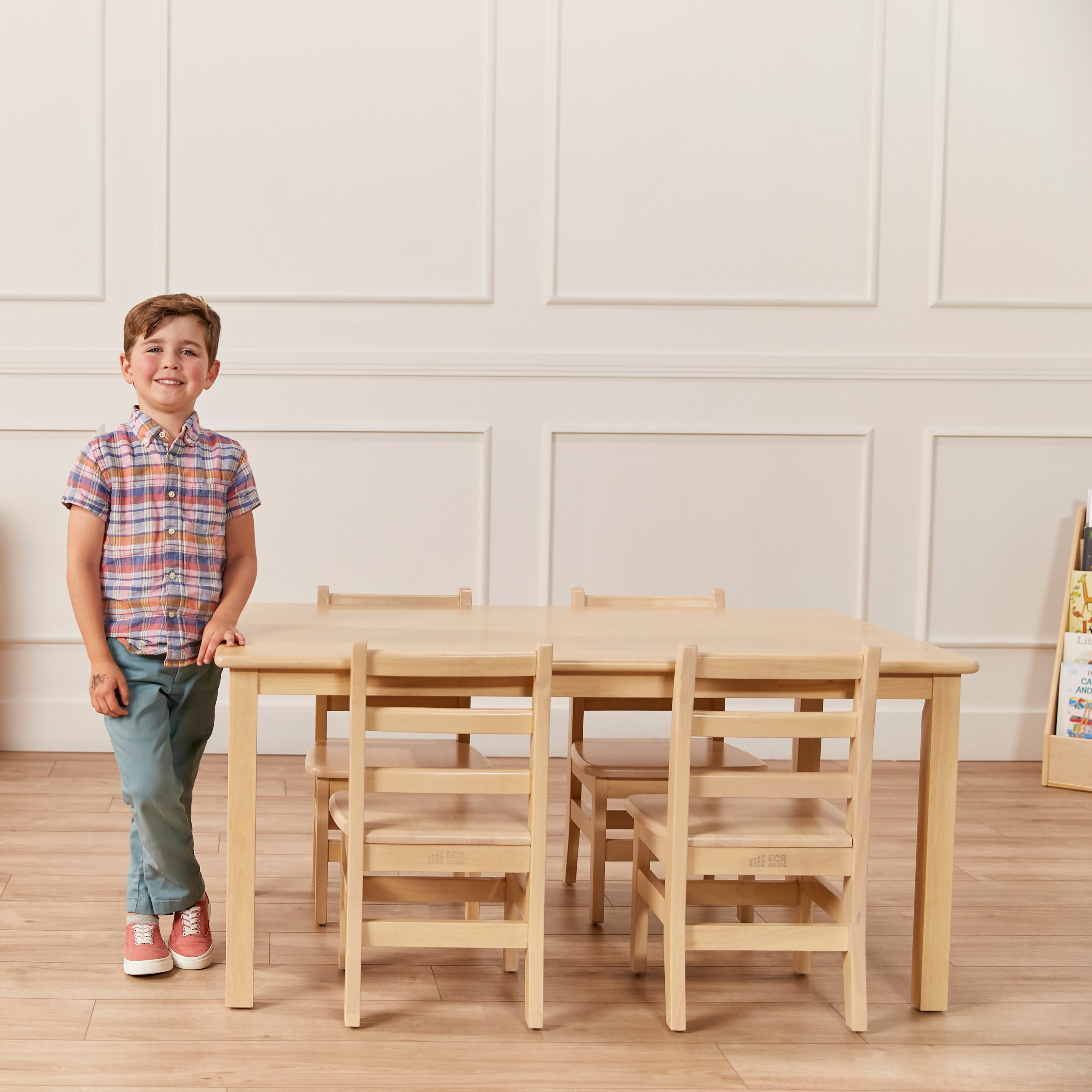 30in x 48in Rectangular Hardwood Table with 22in Legs
