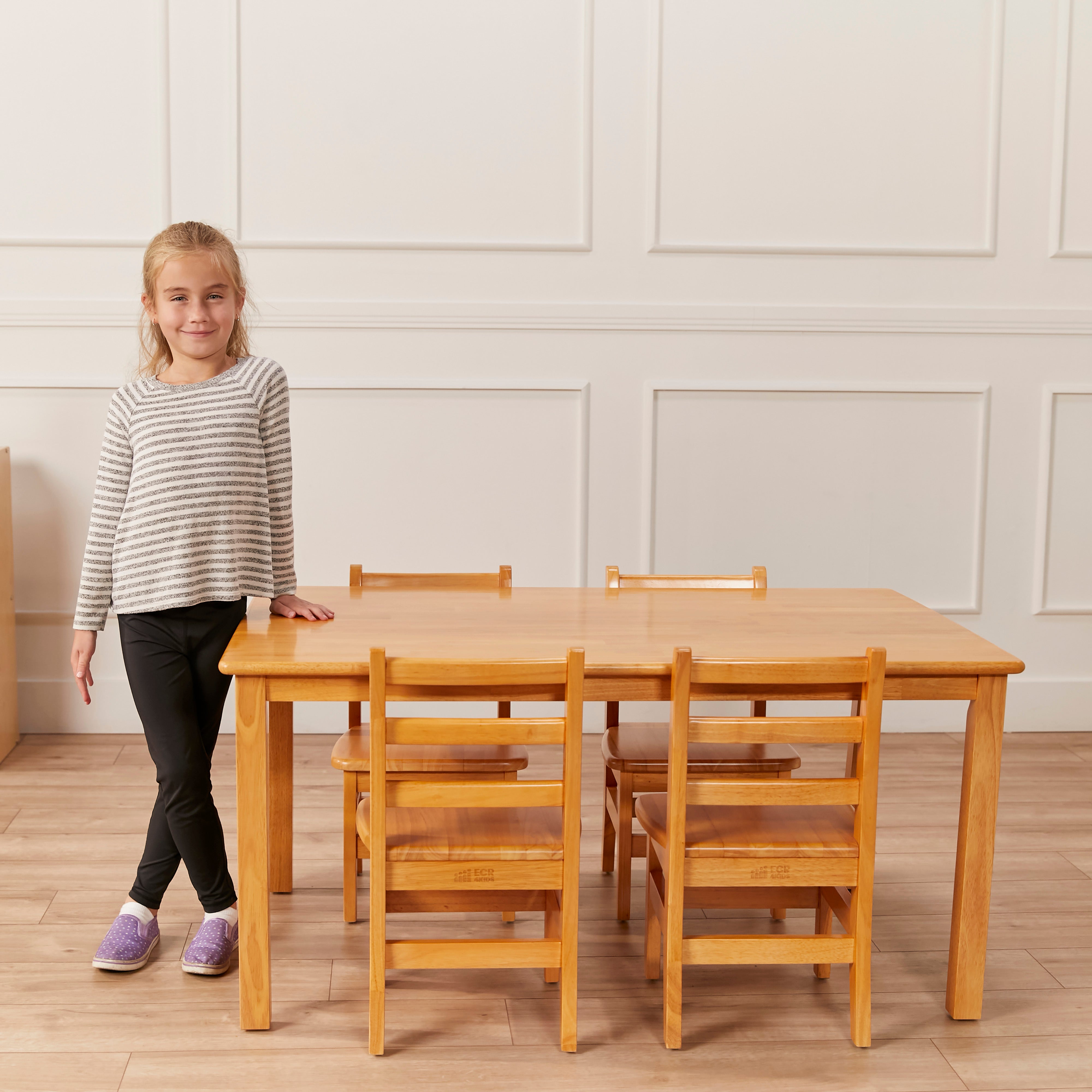 30in x 48in Rectangular Hardwood Table with 22in Legs