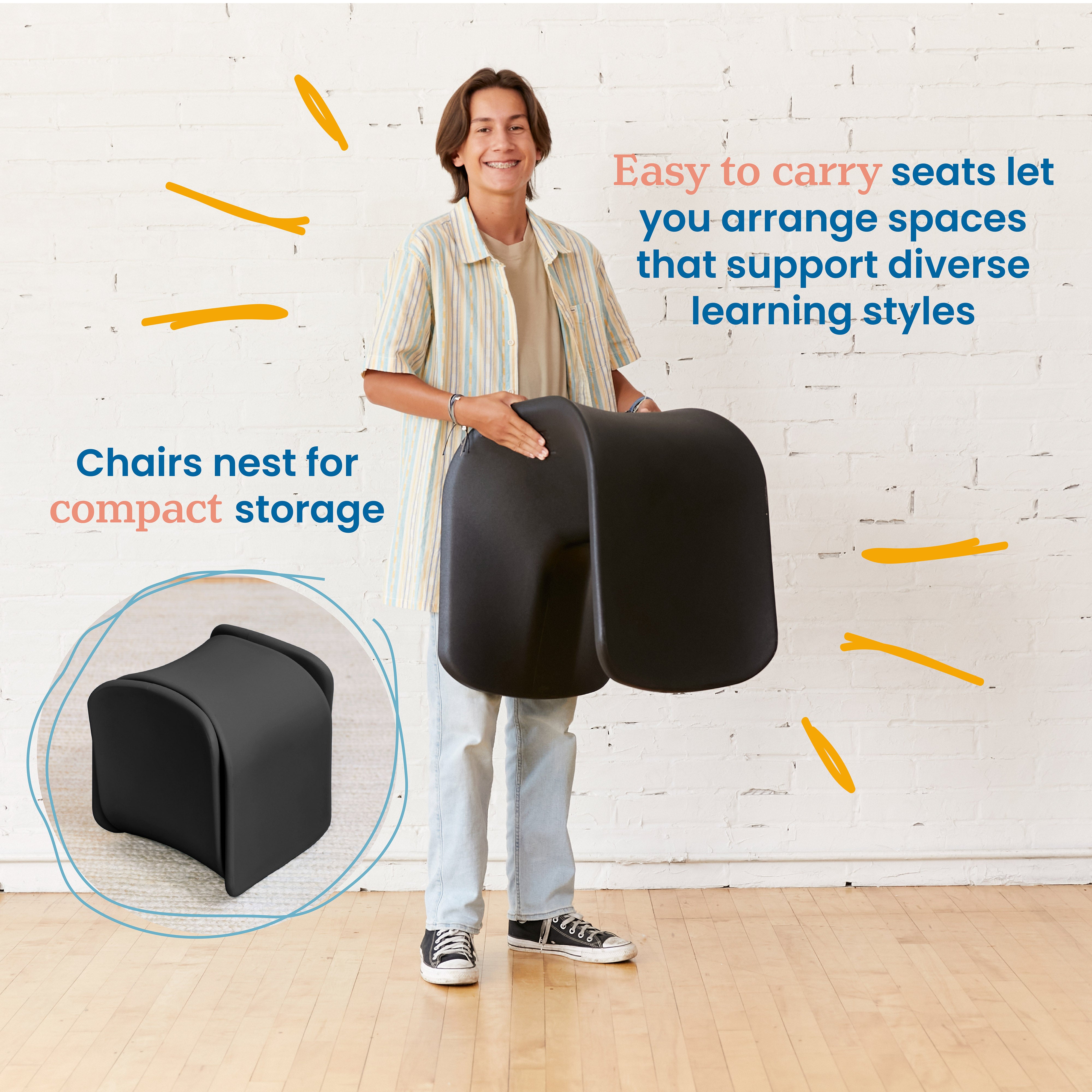 Wave Seat, 18in - 19.6in Seat Height