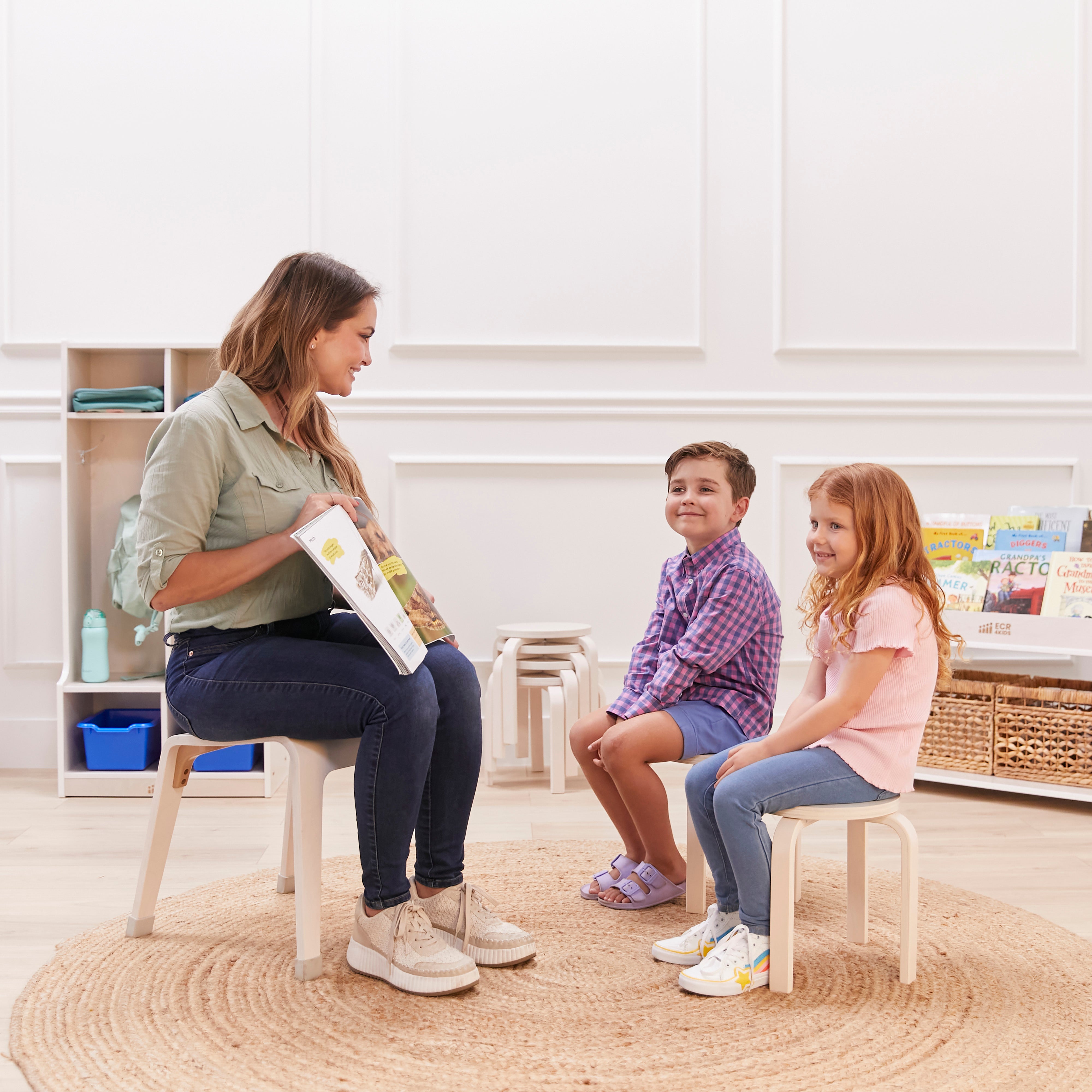 Bentwood Stackable Stools, 6-Piece
