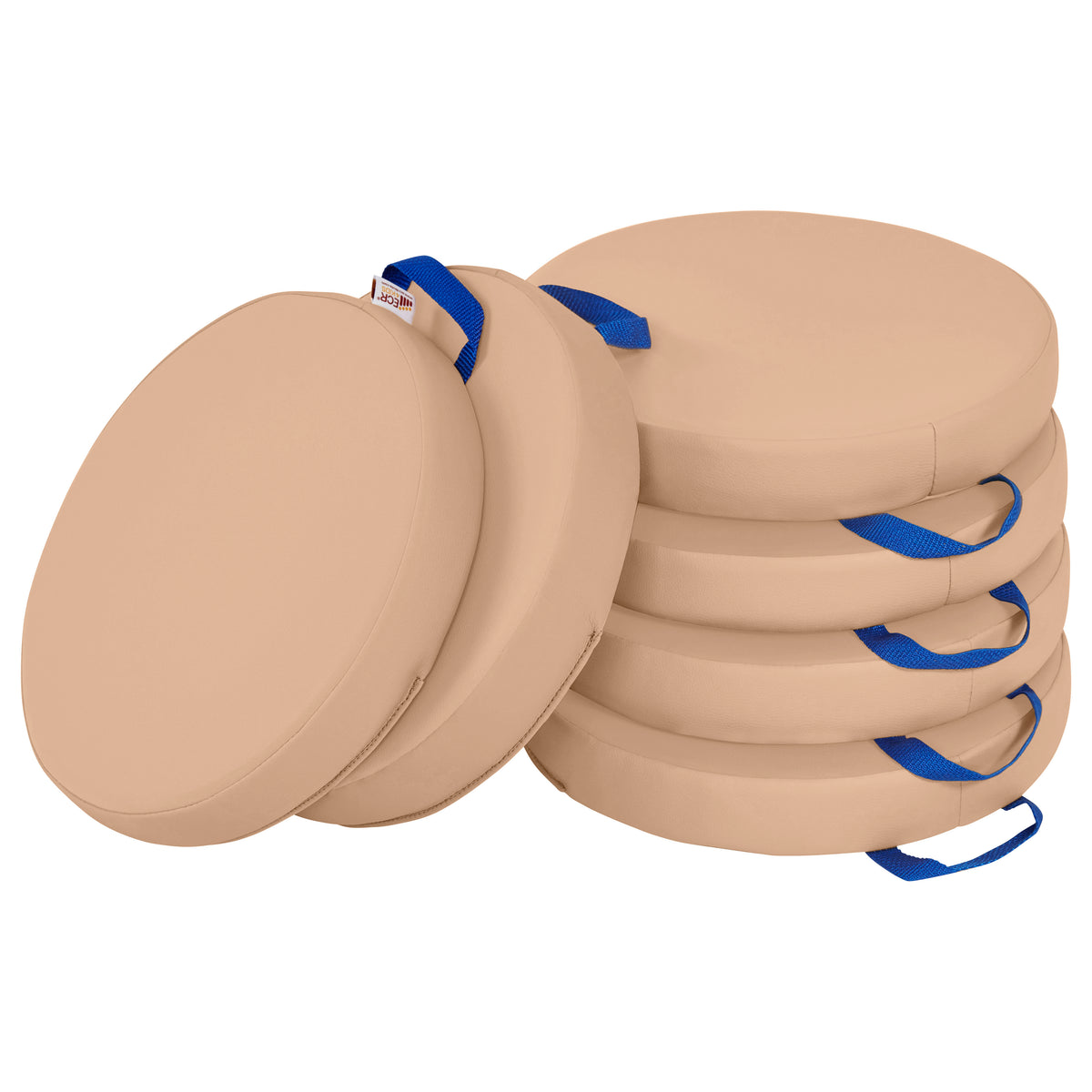 Round Floor Cushions with Handles, 6-Piece