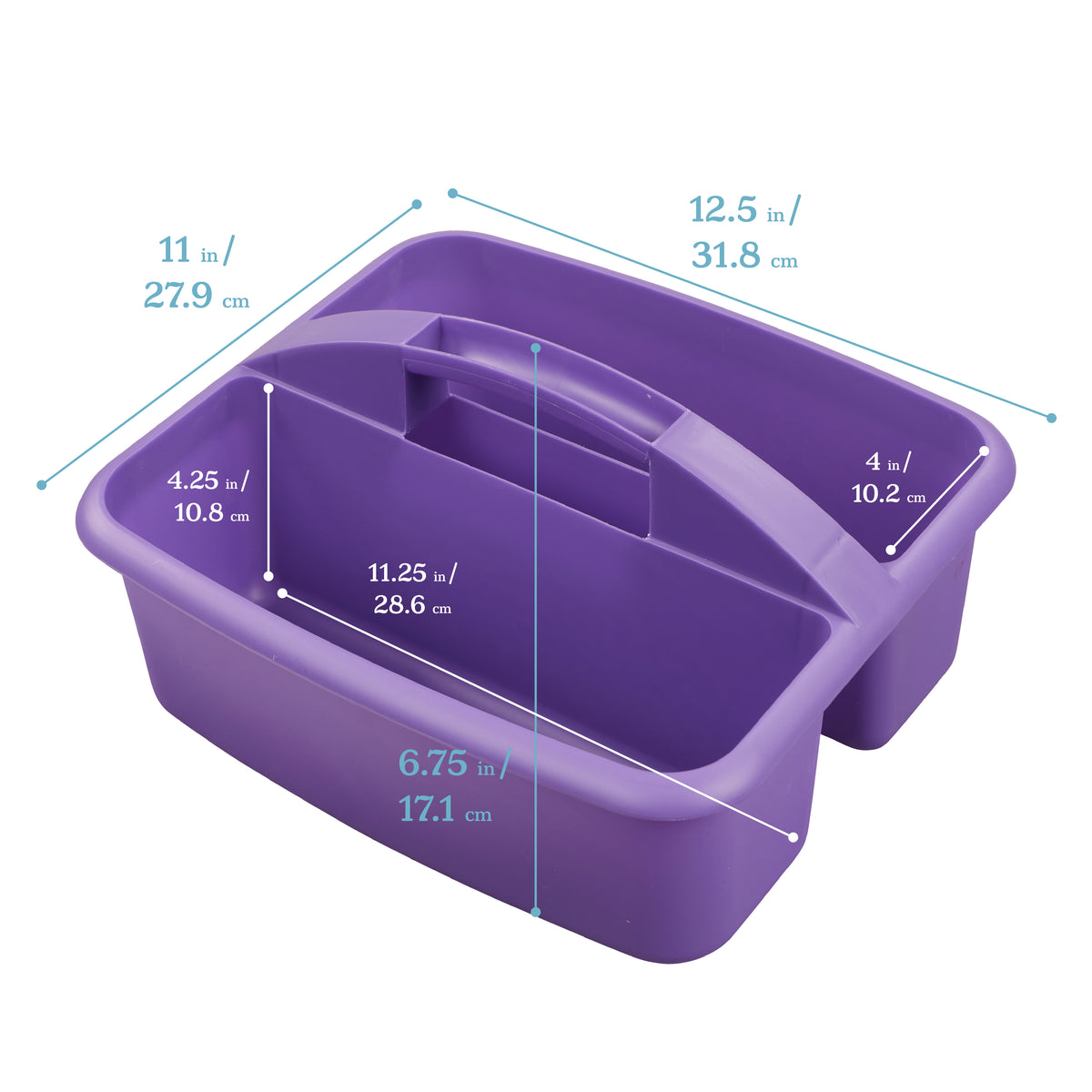2-Compartment Large Plastic Caddy, 6-Pack