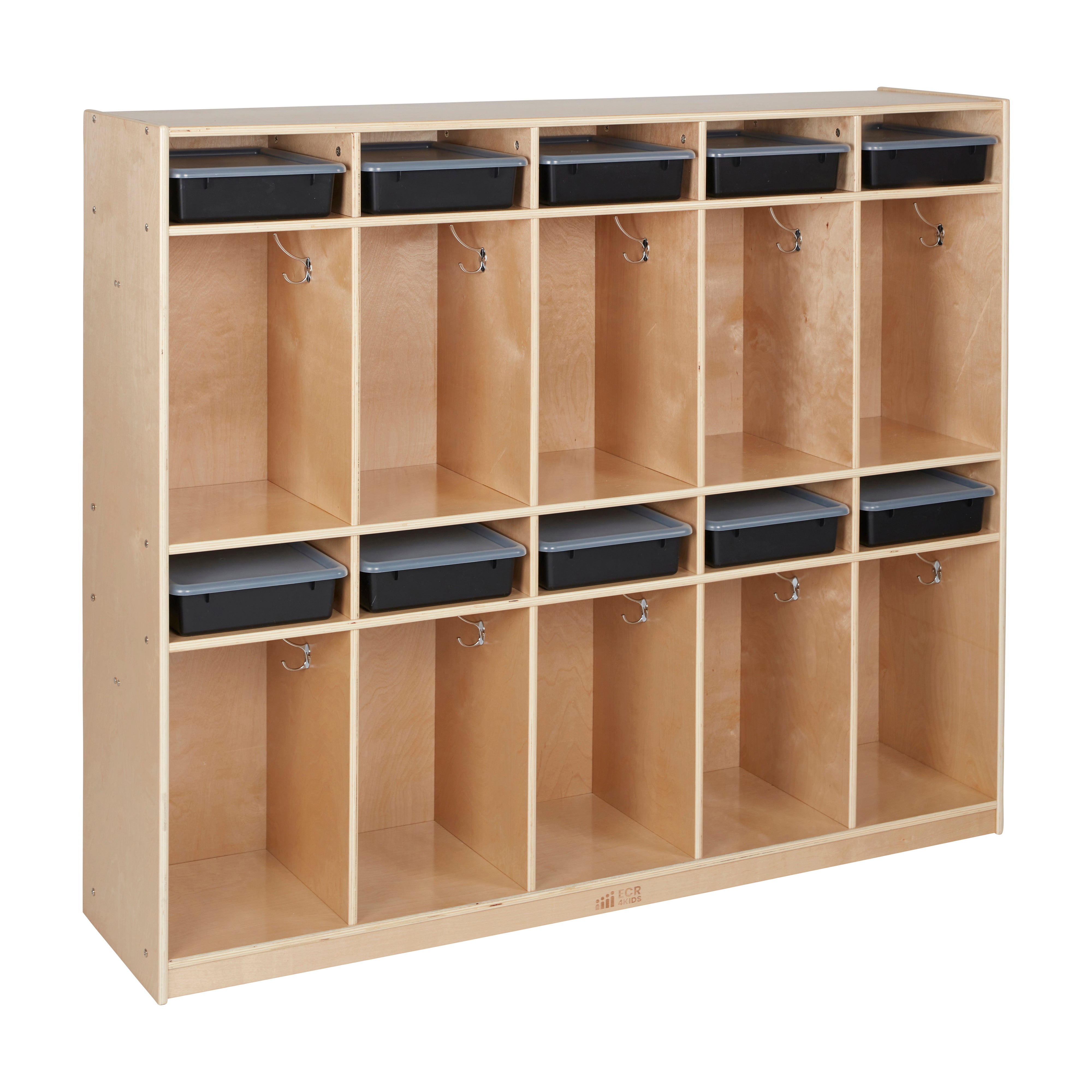 10-Section Coat Locker and 10 Letter Size Trays with Lids