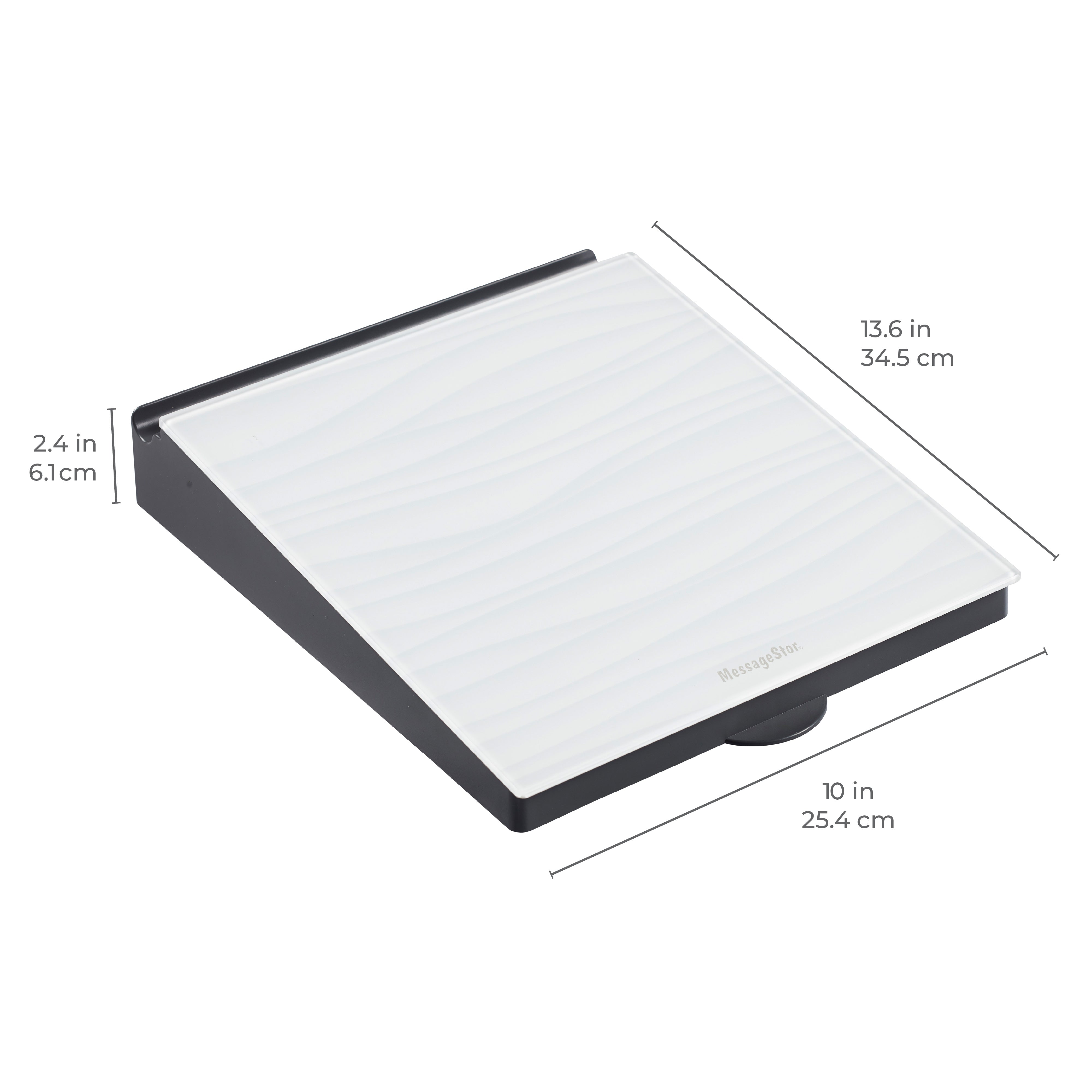 MessageStor Dry-Erase Glass Board Memo Station