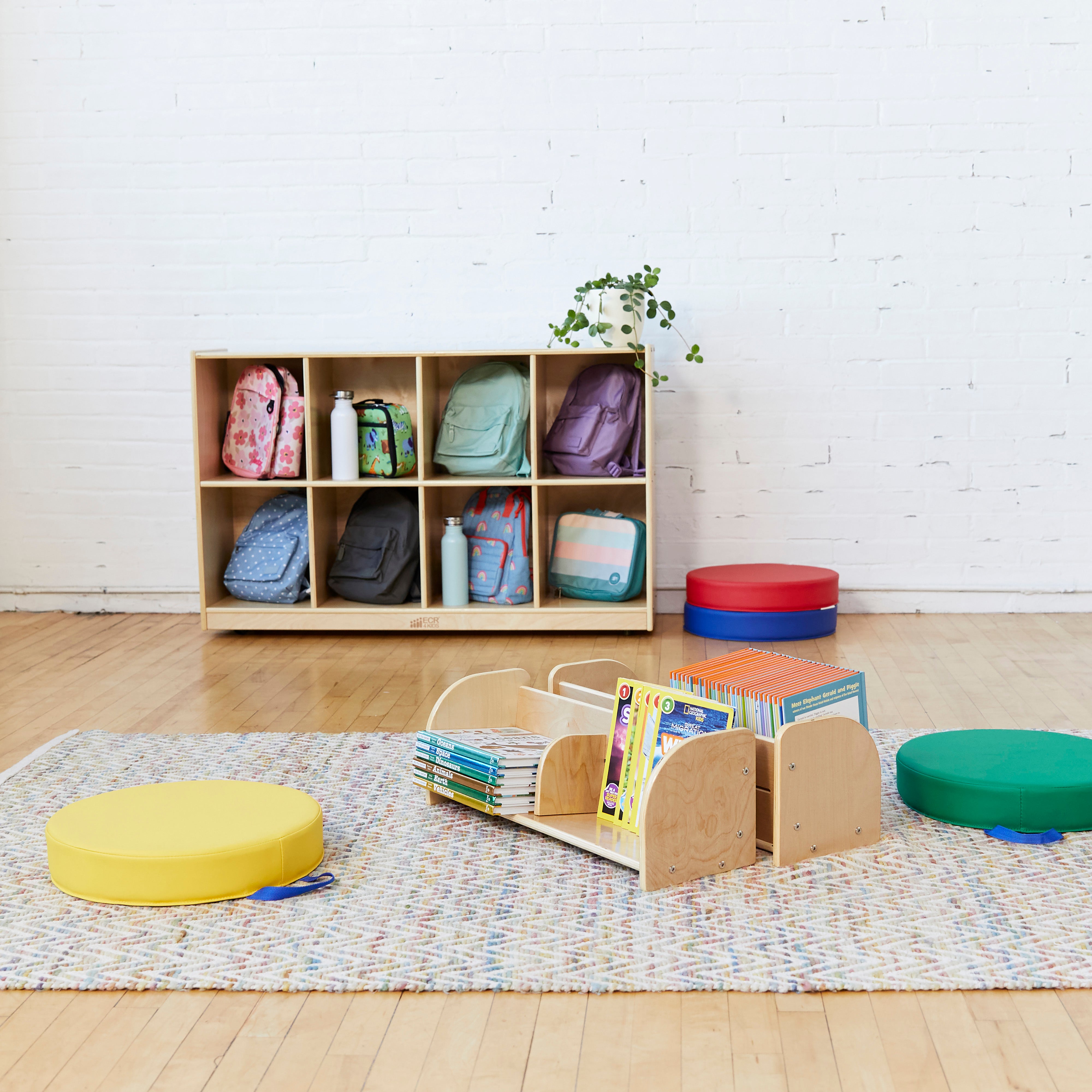 8-Compartment Mobile Backpack Storage Cabinet