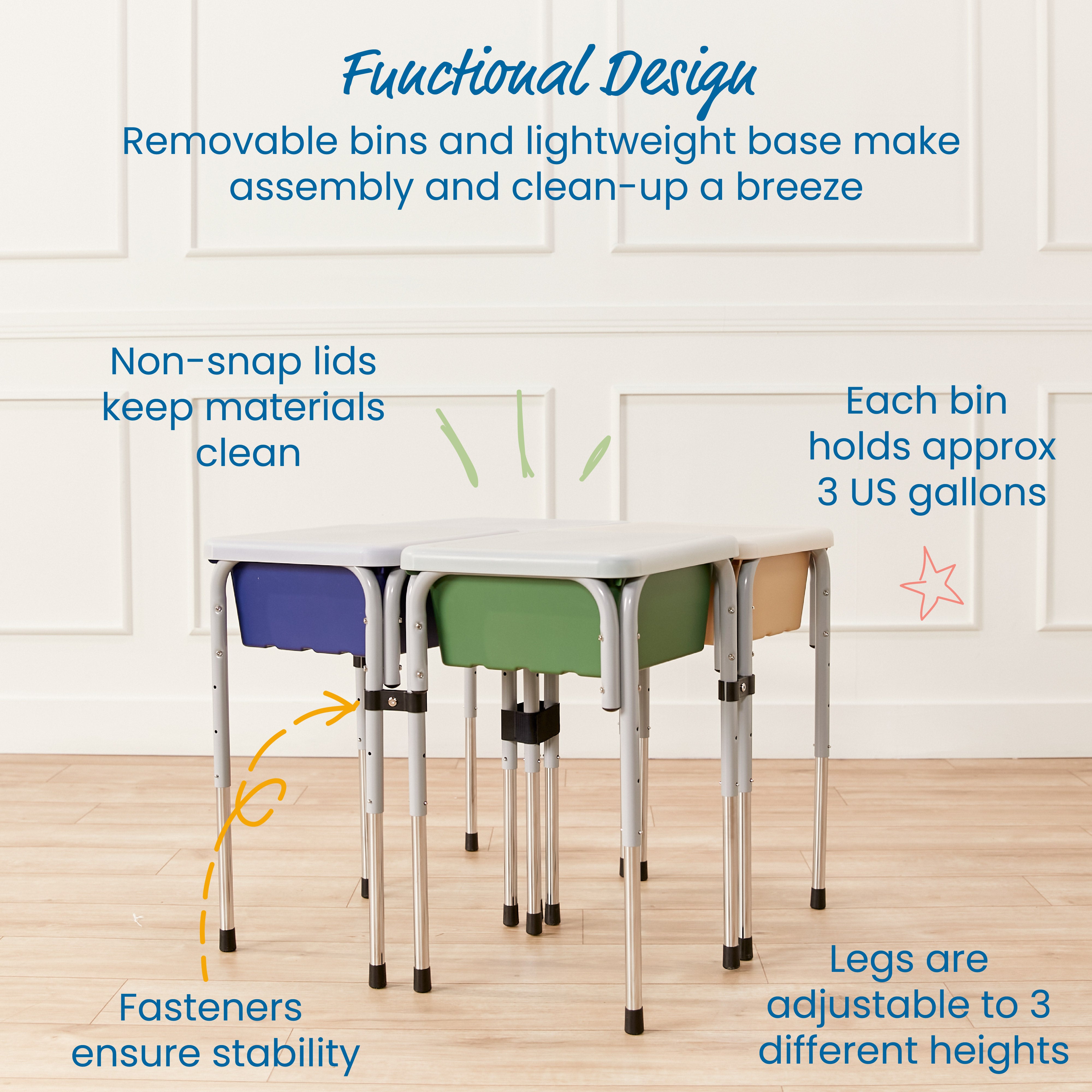 4-Station Sand and Water Adjustable Play Table