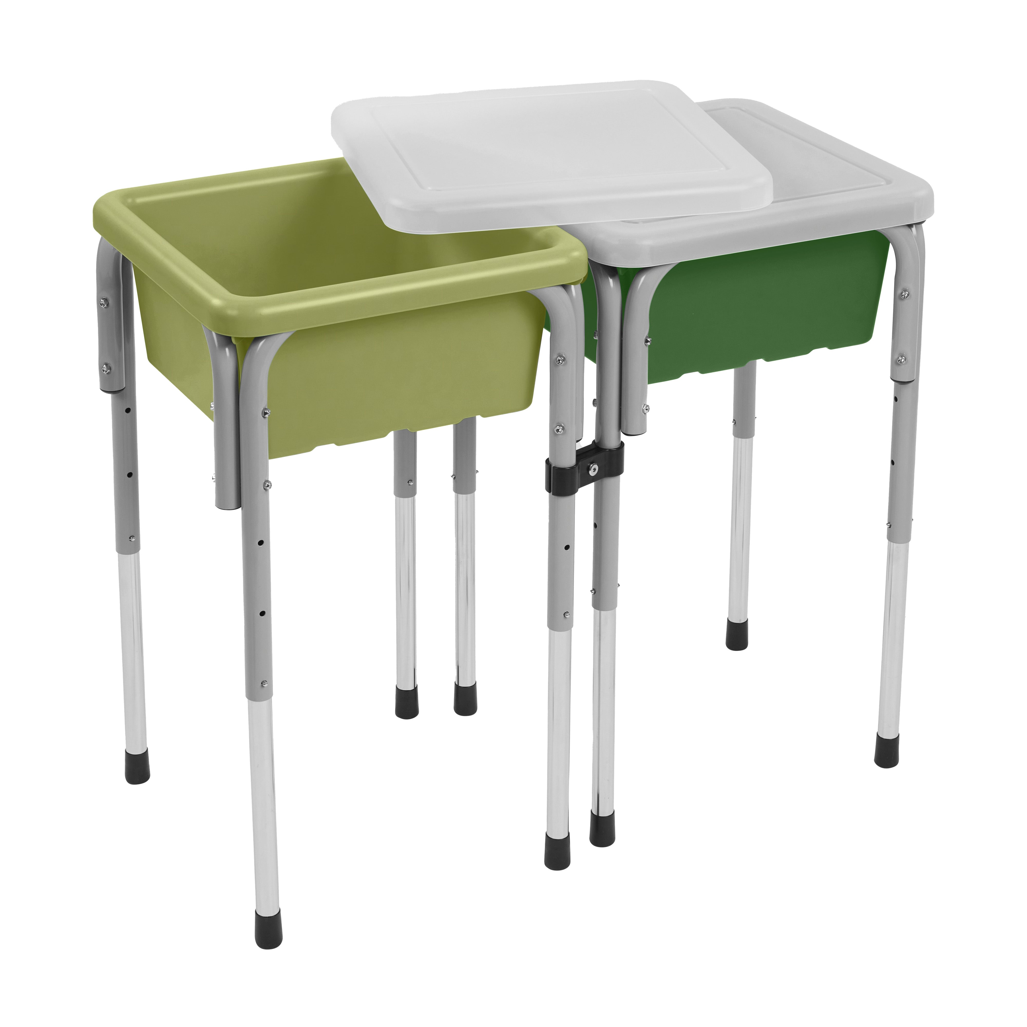 2-Station Sand and Water Adjustable Play Table, Sensory Bins