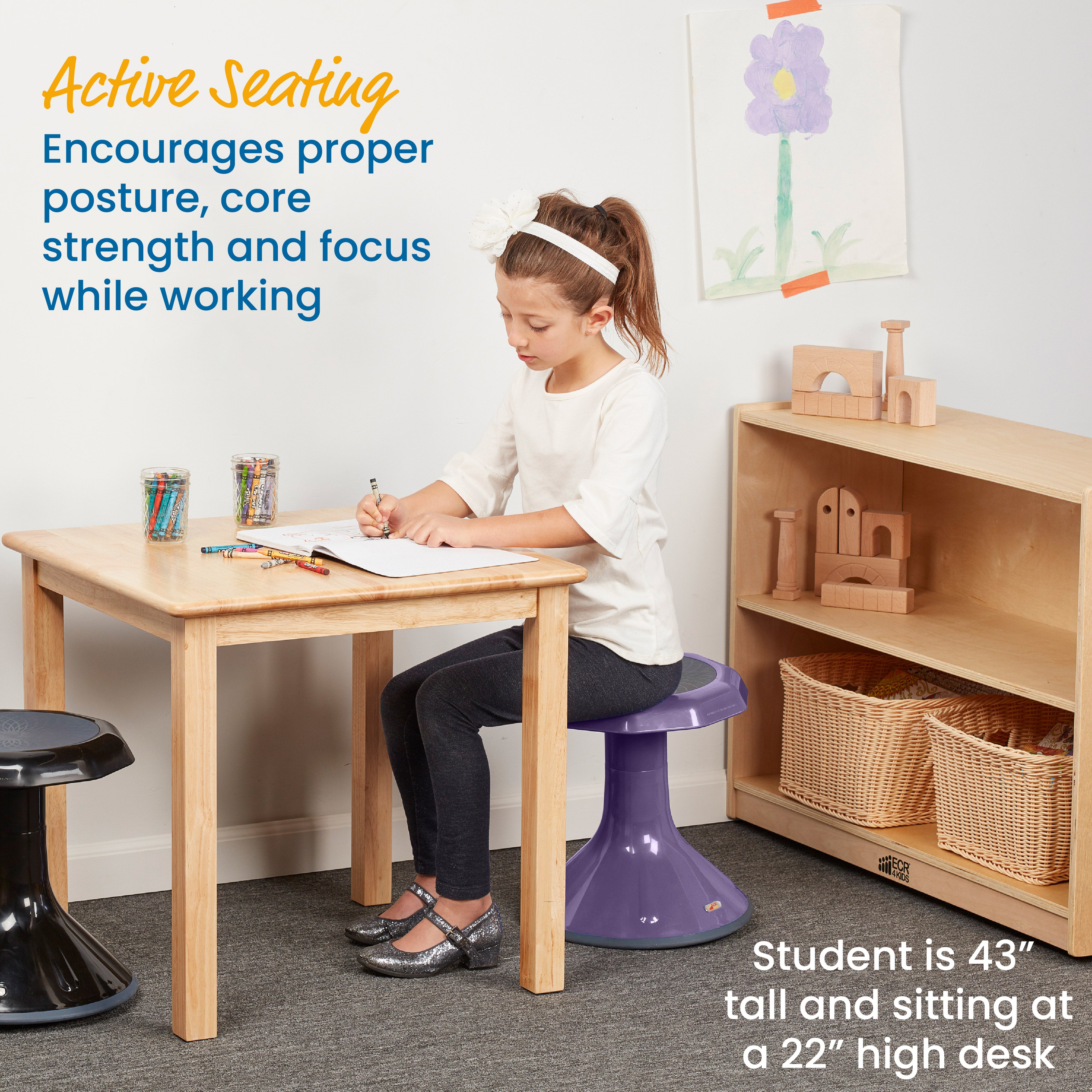 ACE Active Core Engagement Wobble Stool, 15-Inch Seat Height