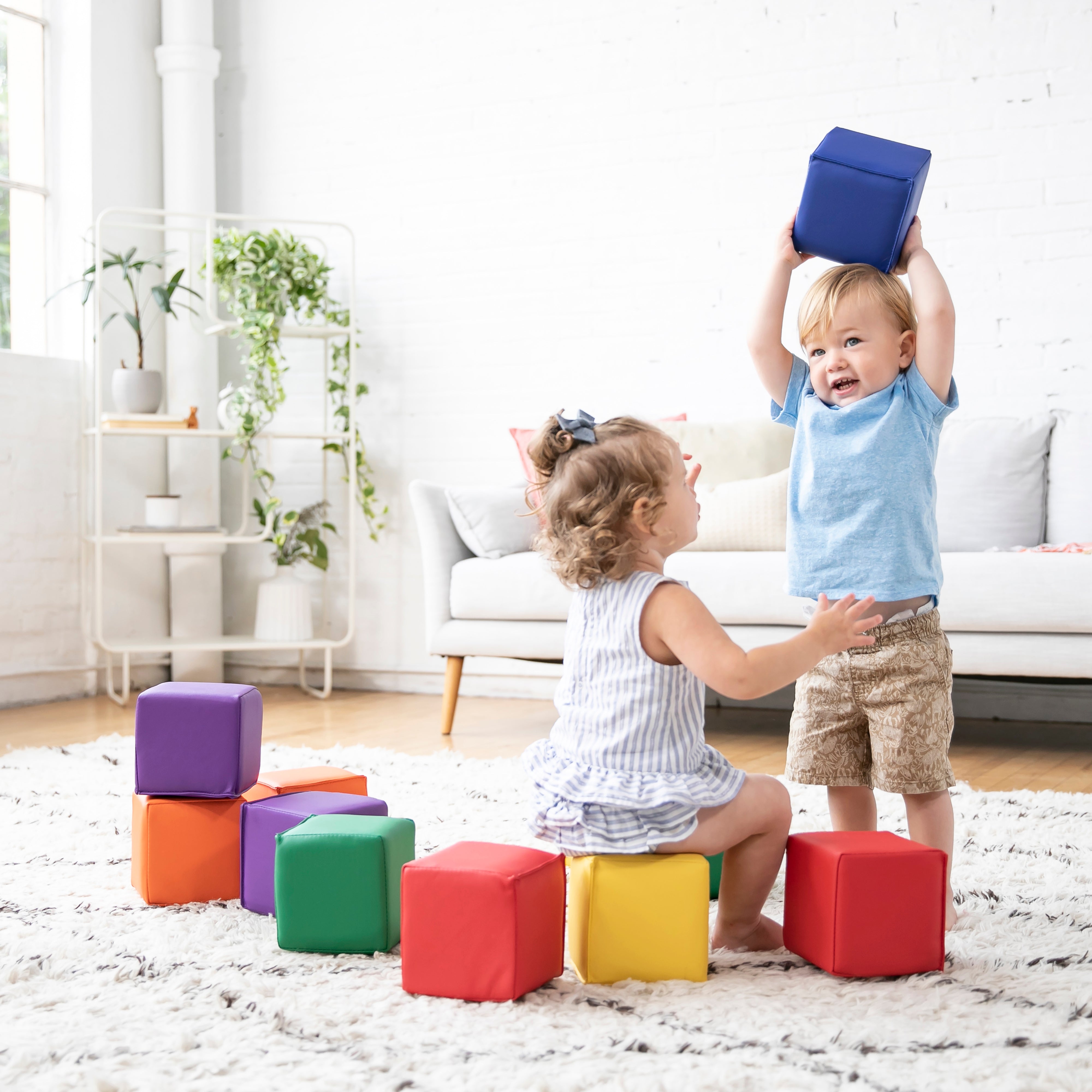 SoftZone Patchwork Toddler Blocks, 12-Piece