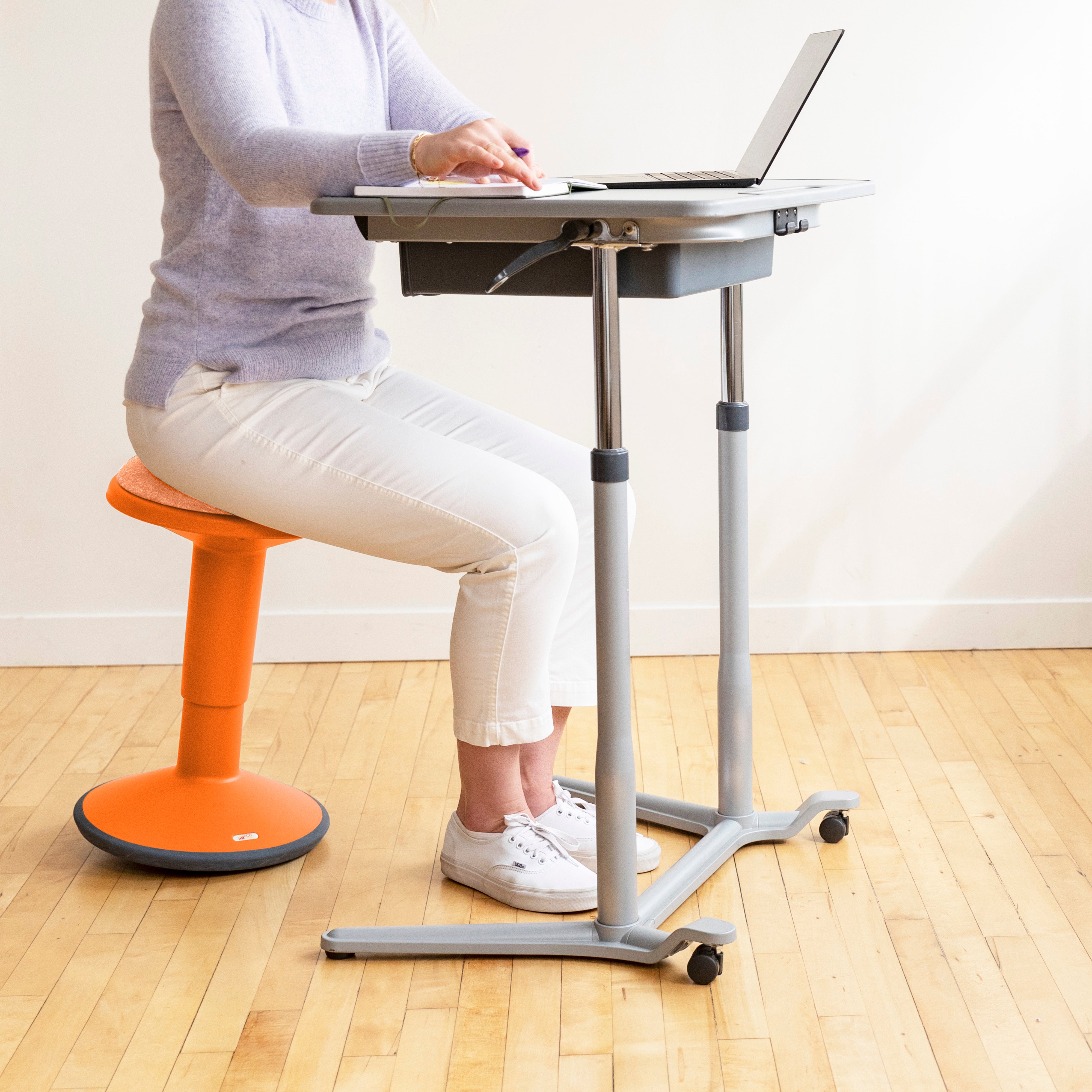 Sitwell Wobble Stool with Cushion, Adjustable Height
