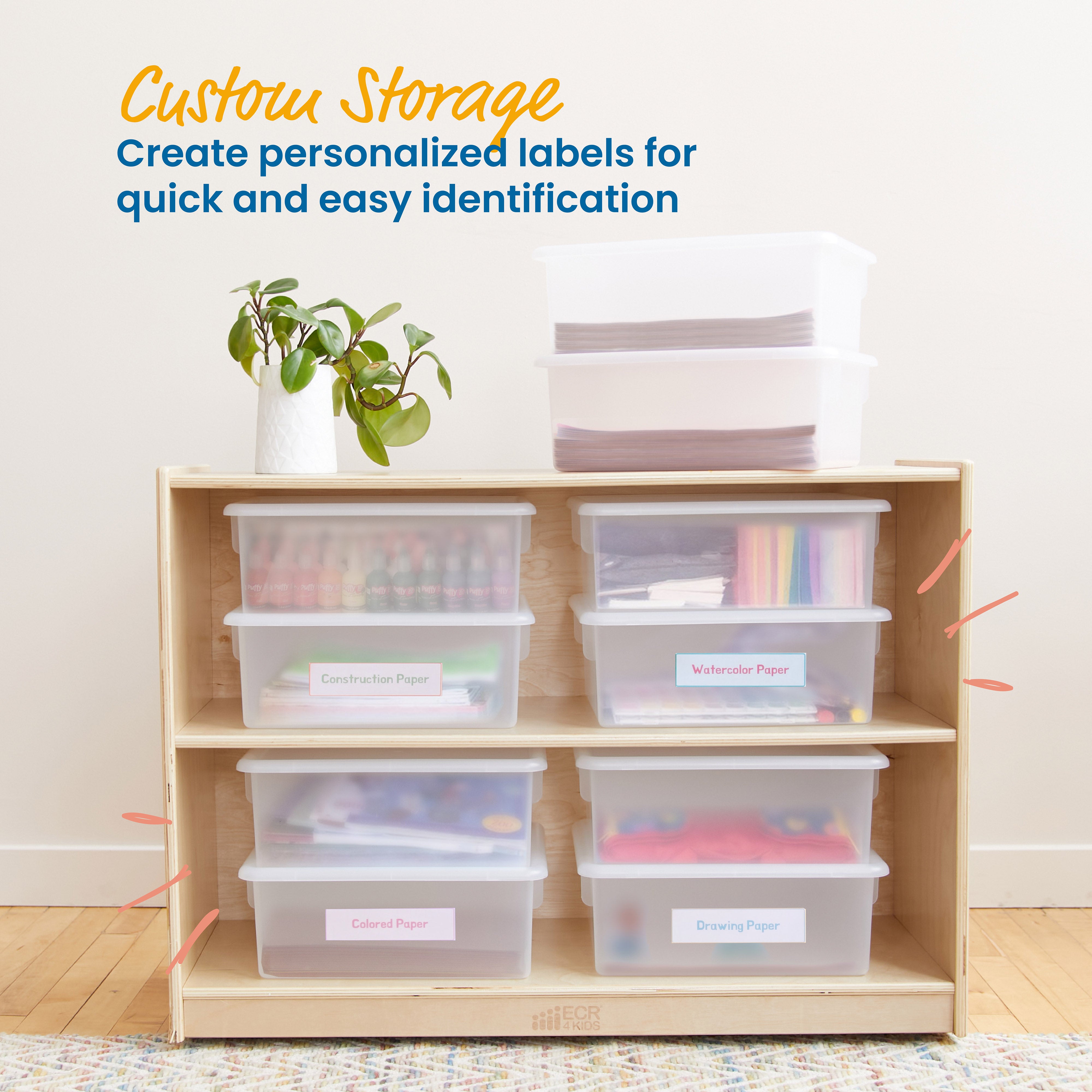 Letter Size Deep Tray with Lid, 10-Piece