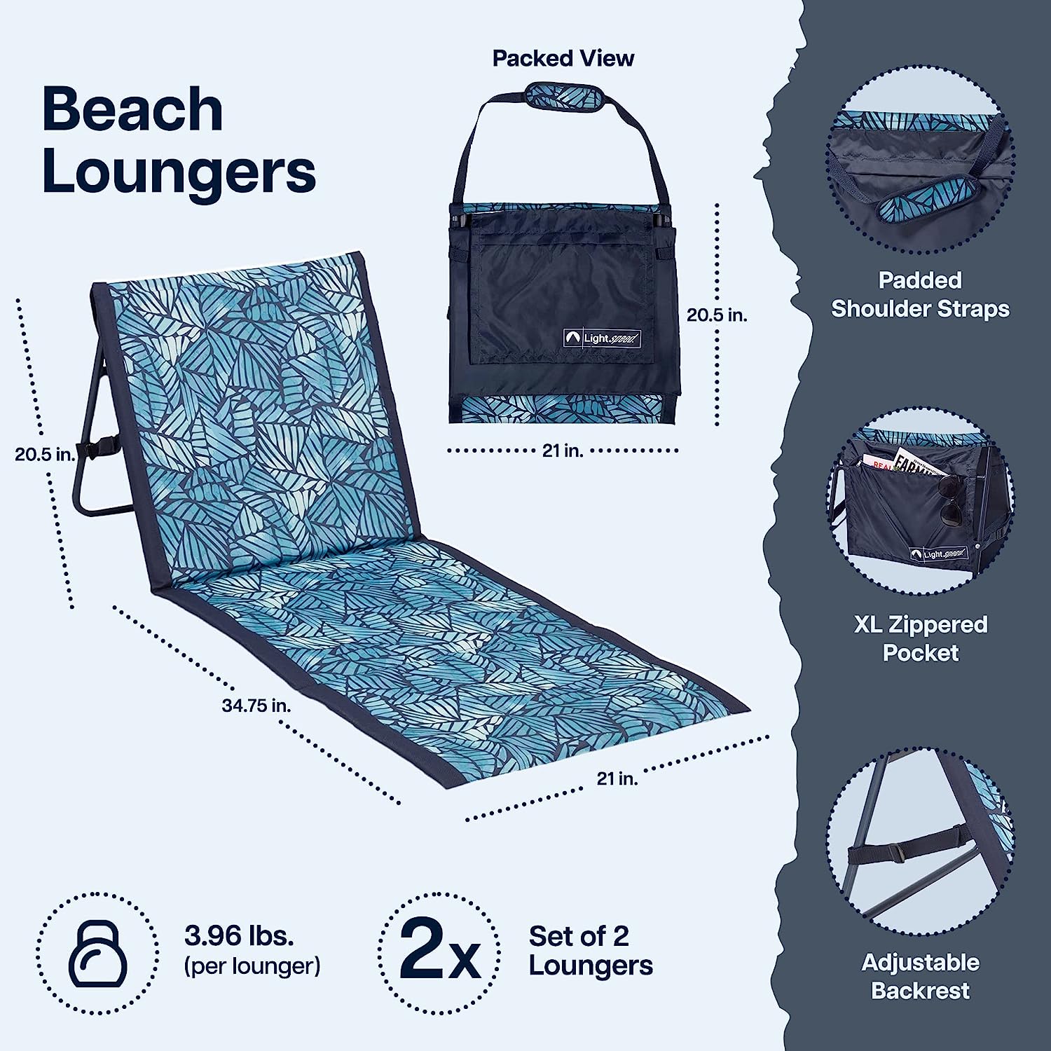 Beach Loungers, 2-Pack