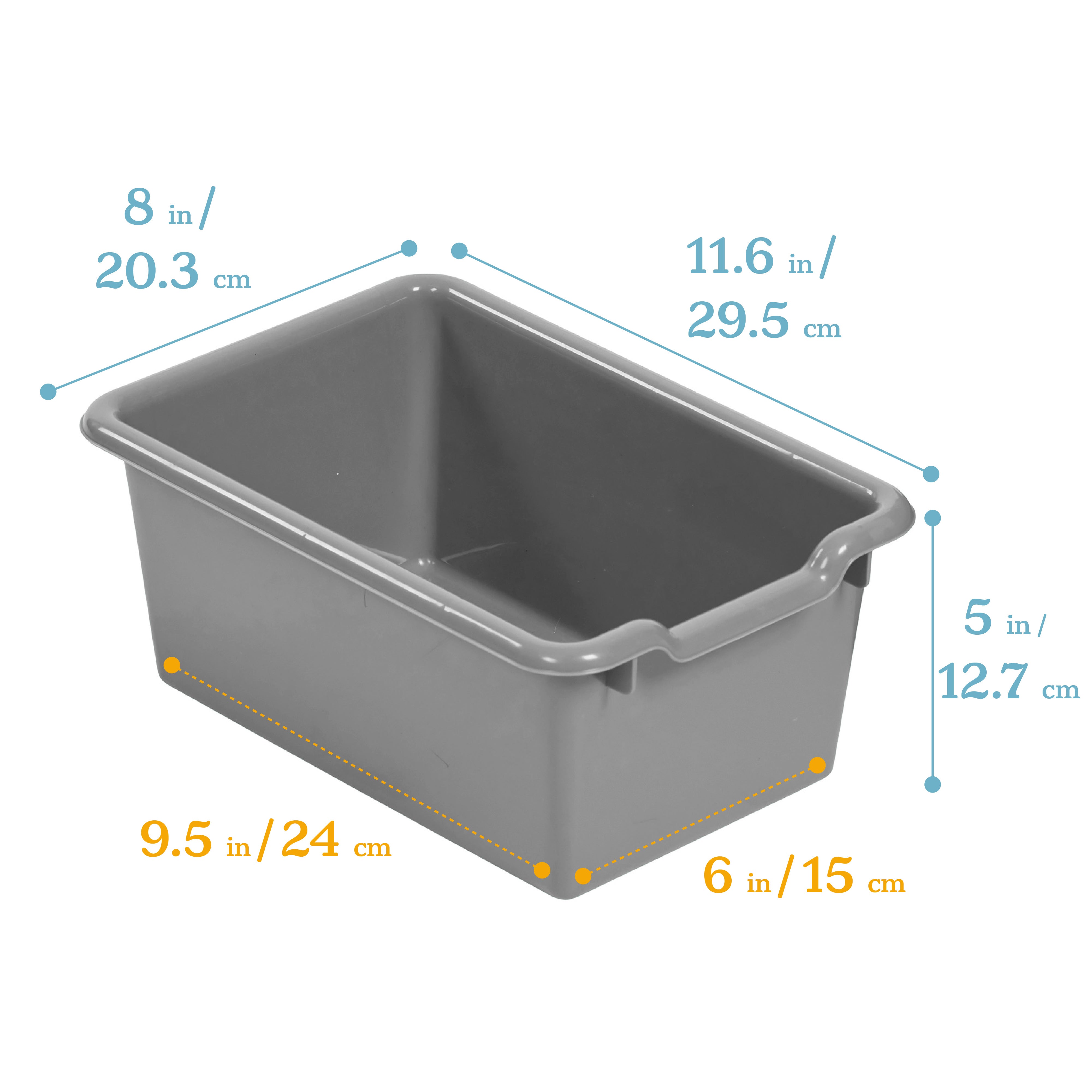 Scoop Front Storage Bins, Multipurpose Organization, 5-Pack