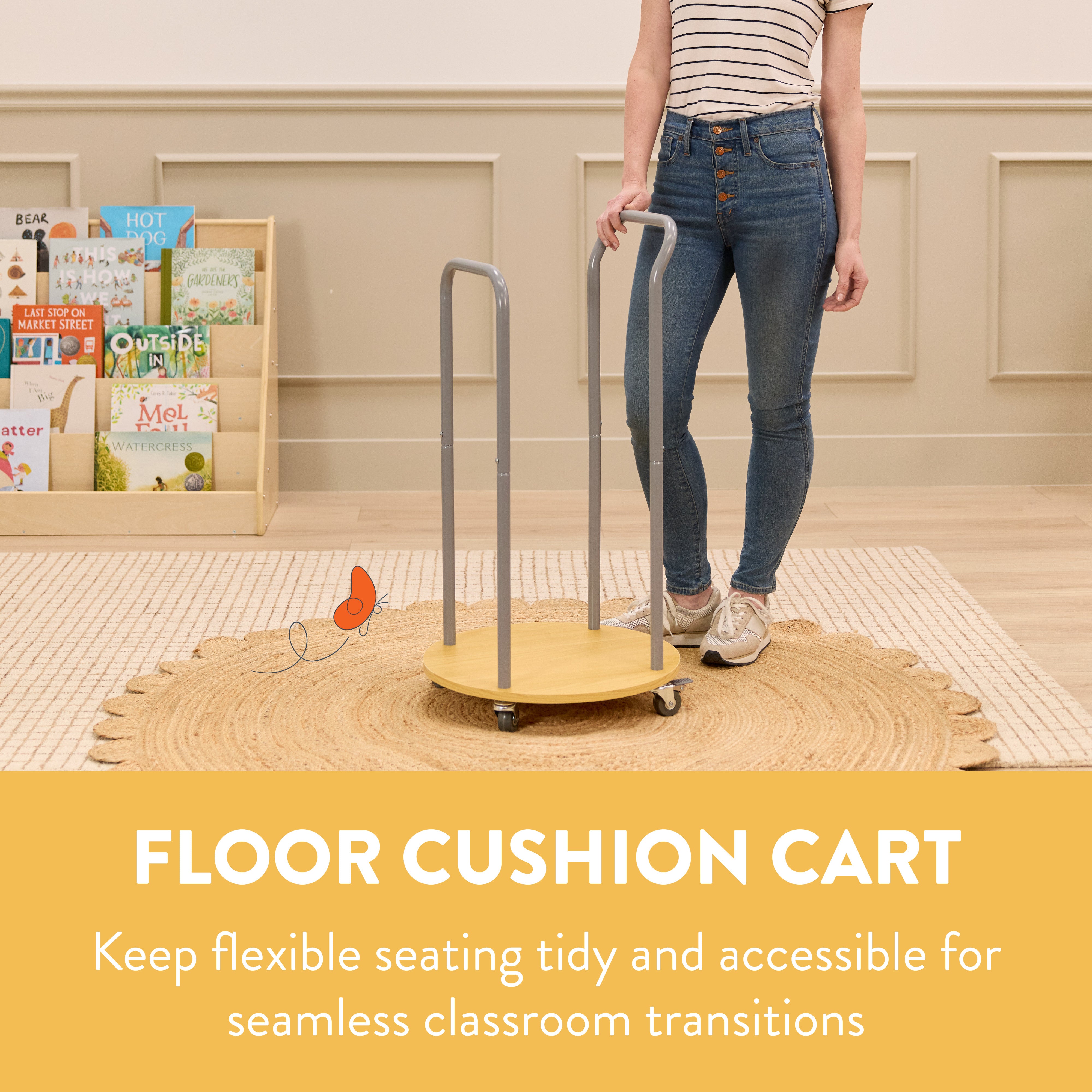 Rolling Cart for 12 Floor Cushions