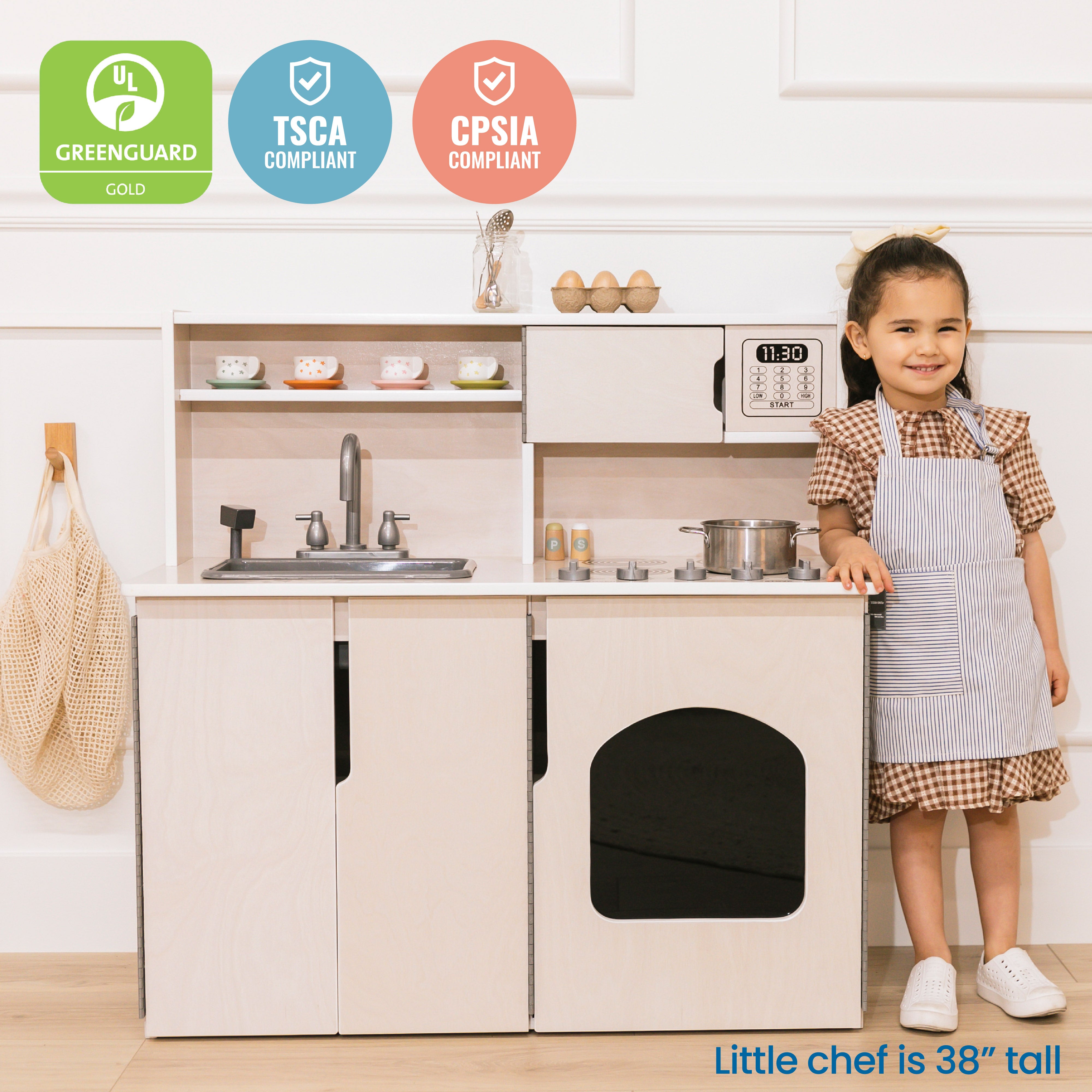 4-in-1 Kitchen, Sink, Stove, Oven, Microwave and Storage