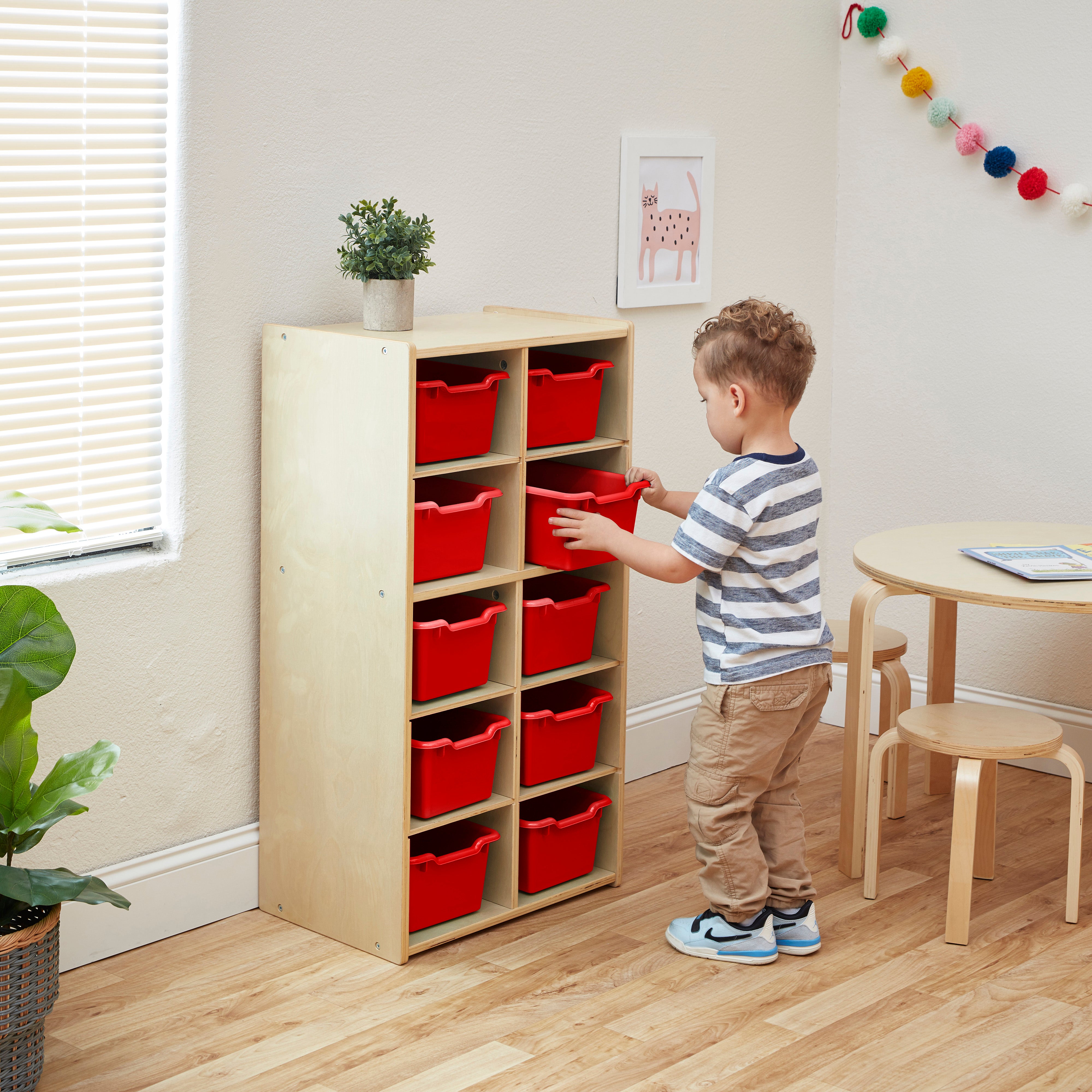 Streamline 10 Cubby Tray Cabinet and 10 Scoop Front Bins, 5x2