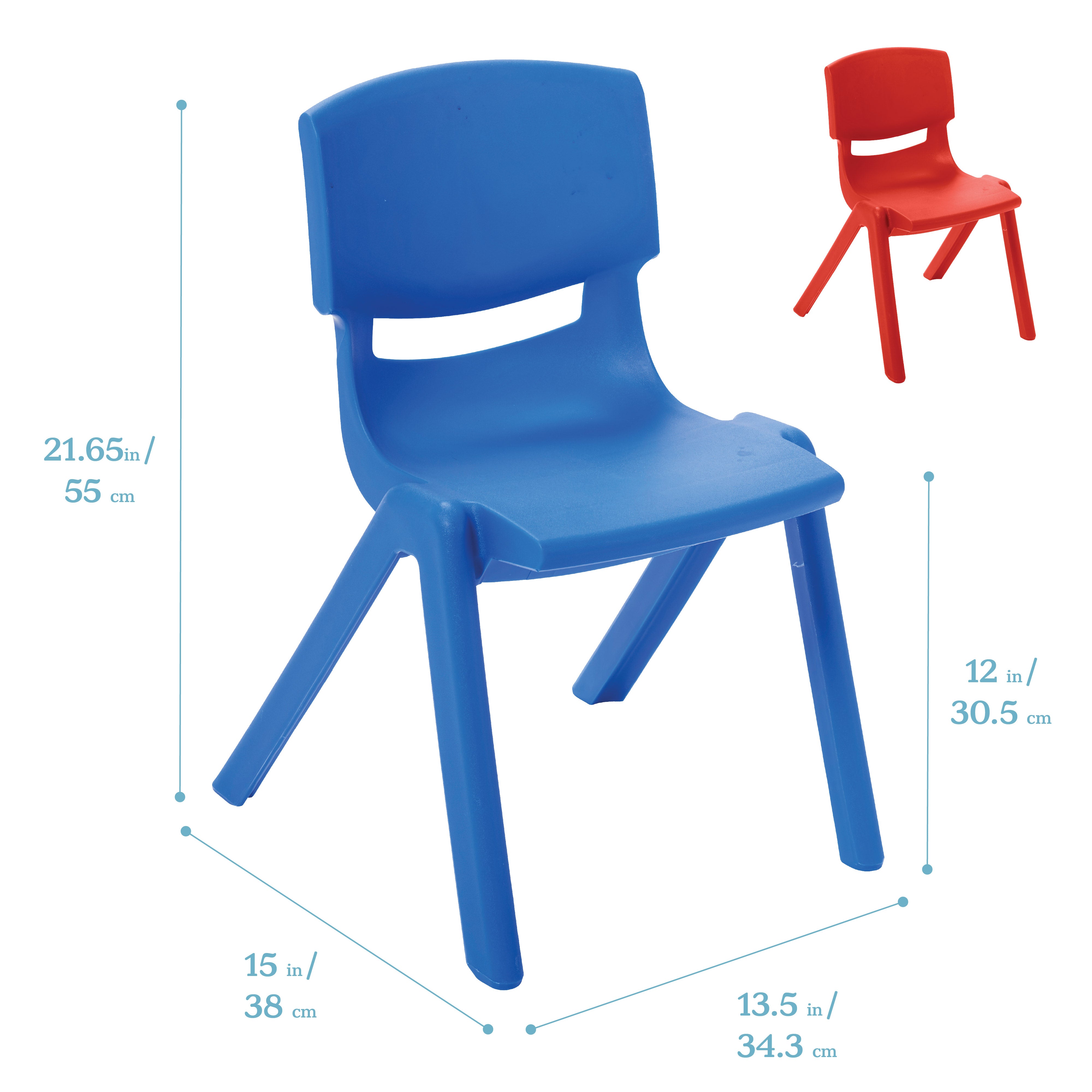 12in Plastic School Stack Chair, 10-Piece
