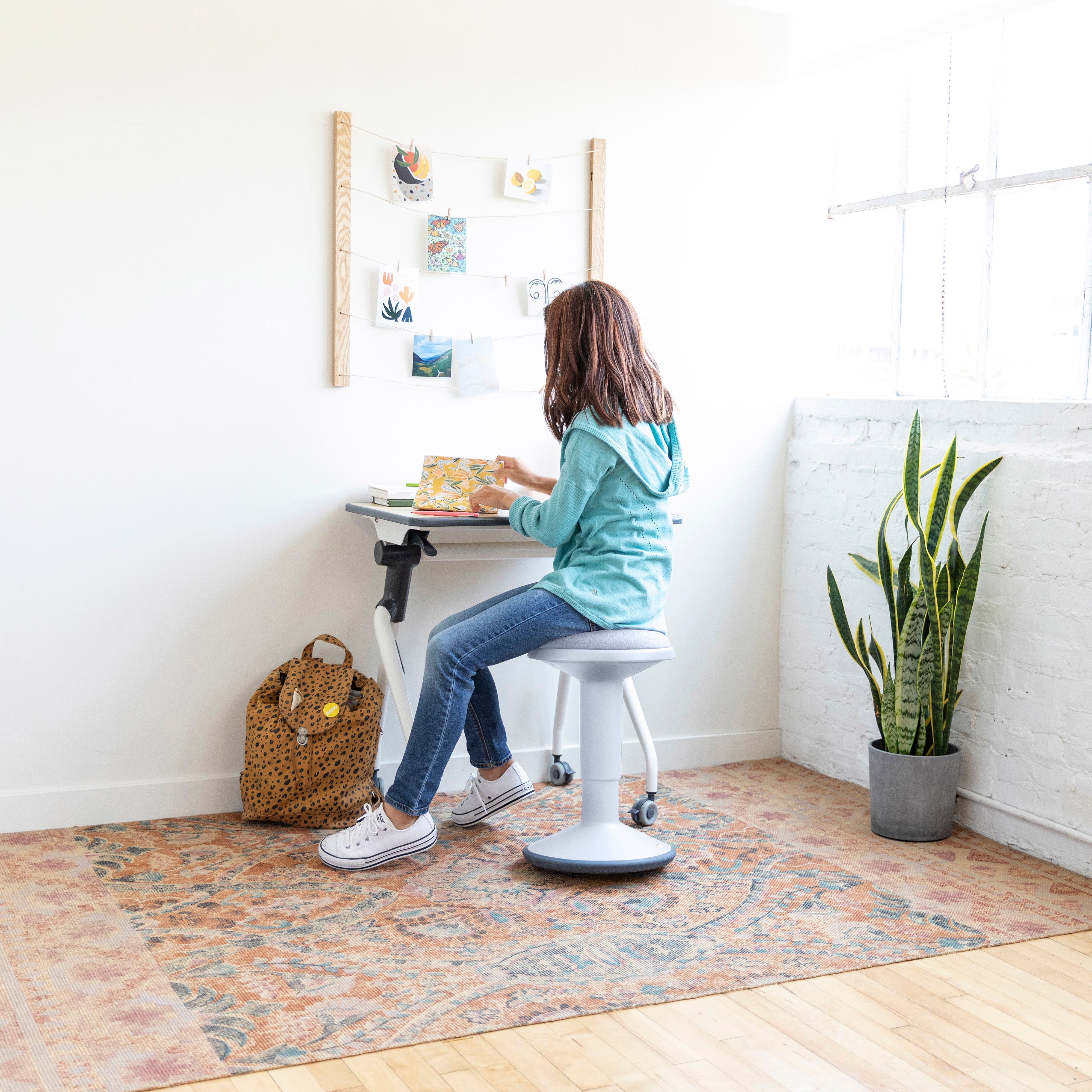 Sitwell Wobble Stool with Cushion, Adjustable Height