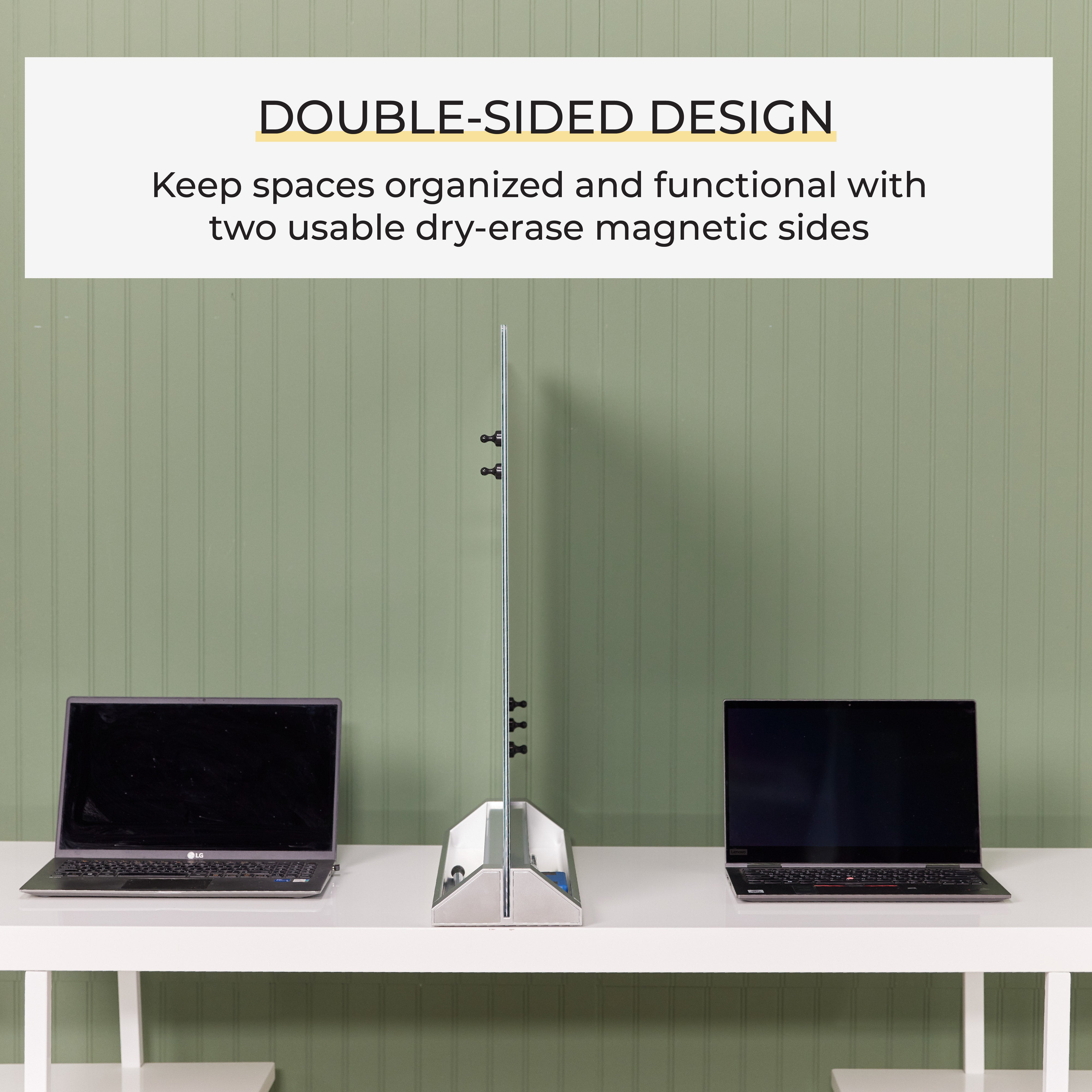 MessageStor Glass Magnetic Dry-Erase Board with Storage Stand and Magnets