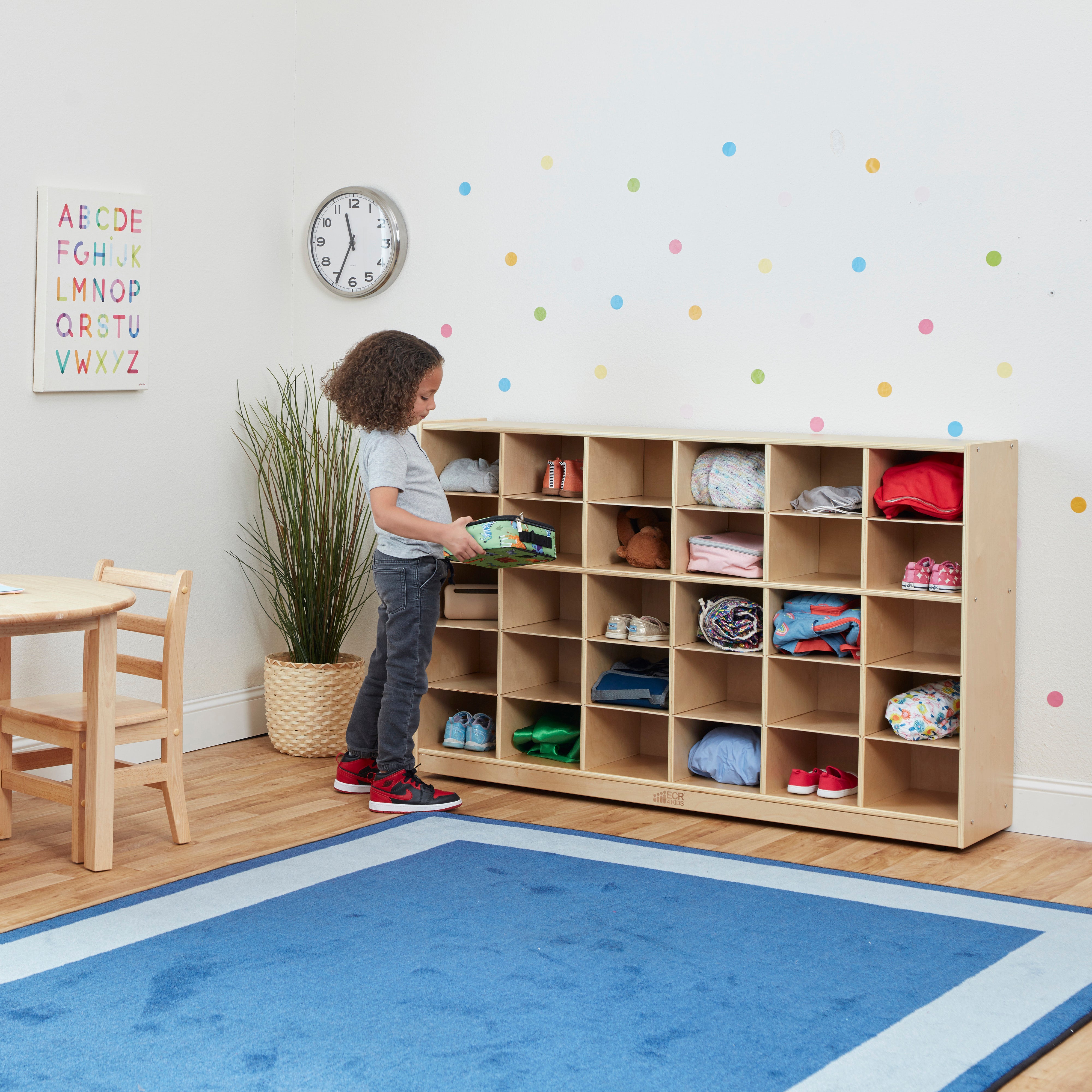 30 Cubby Mobile Tray Storage Cabinet, 5x6