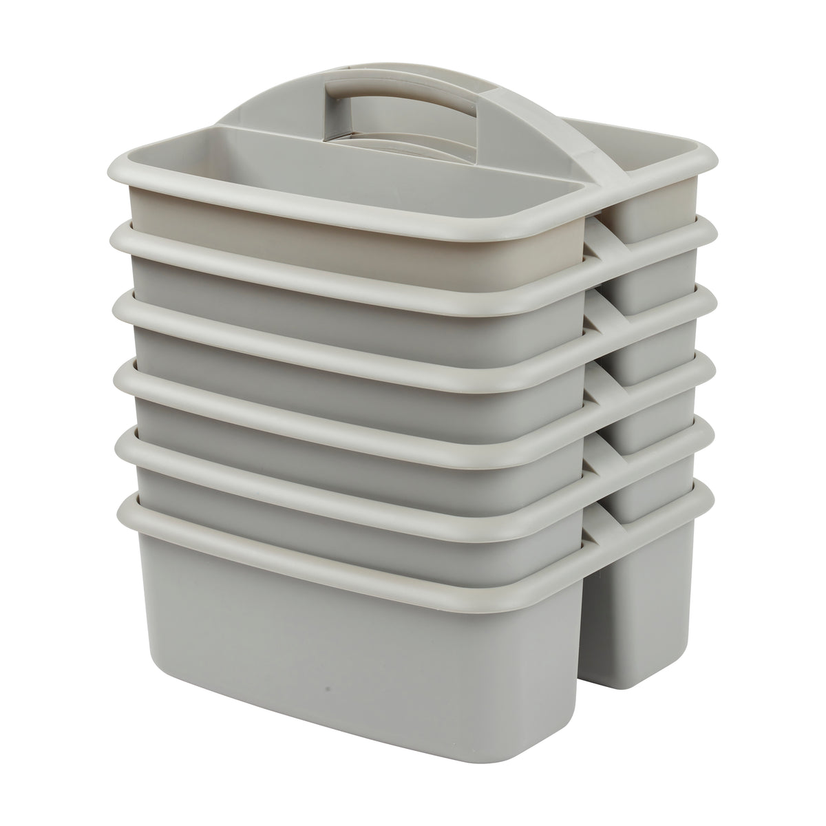 2-Compartment Large Plastic Caddy, 6-Pack