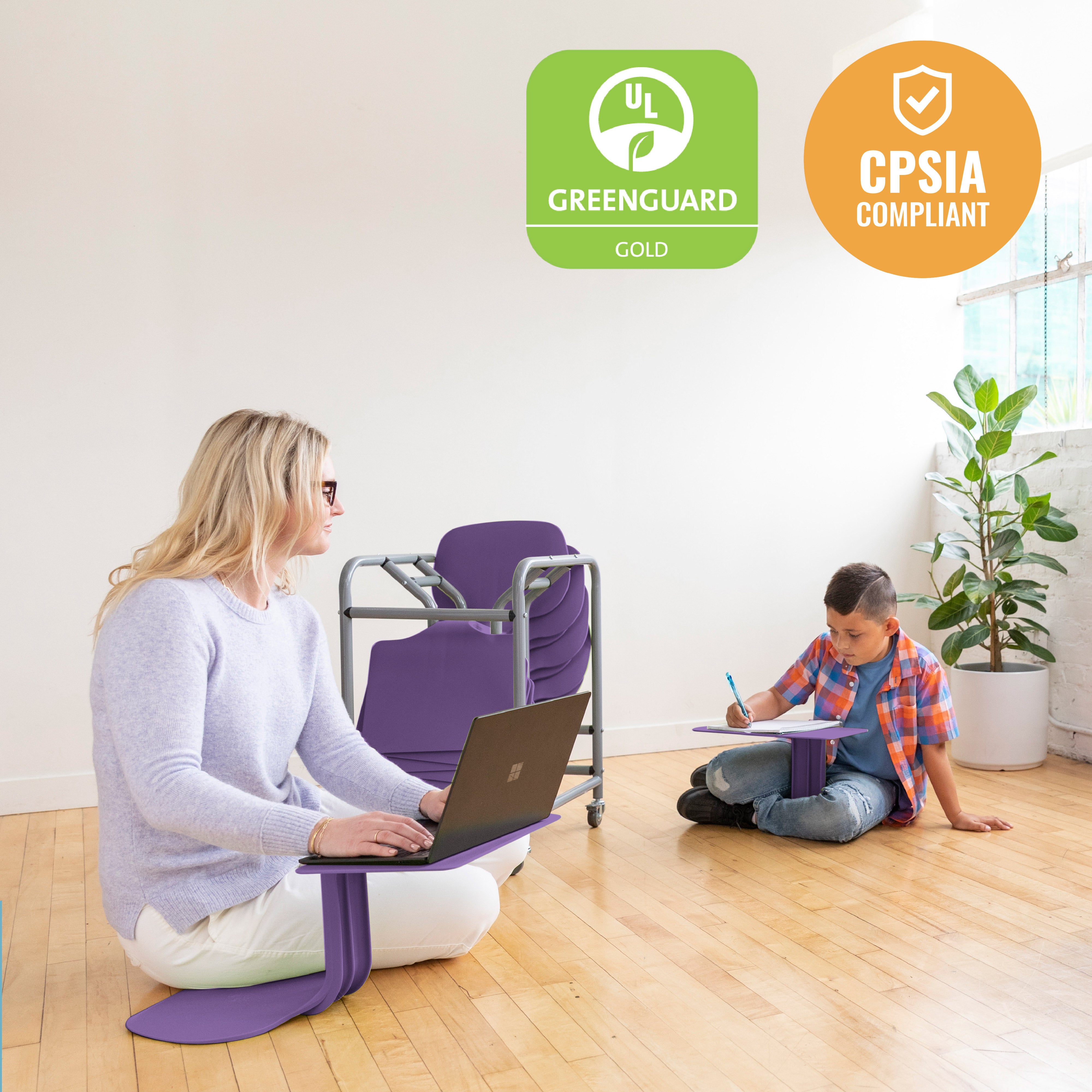 The Surf Portable Desk with Storage Cart, 10-Pack