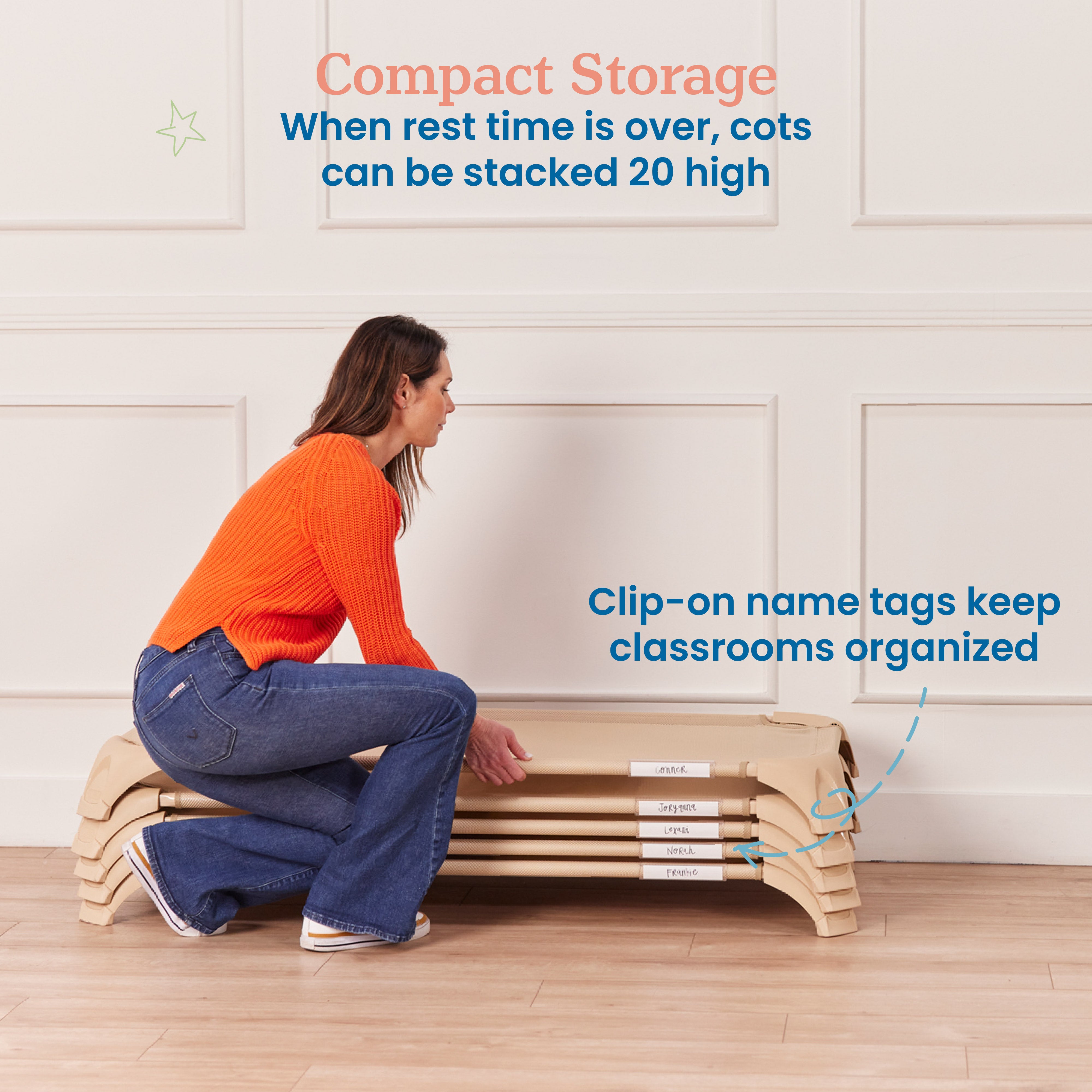 Stackable Cozy Cot with Storage, 6-Pack