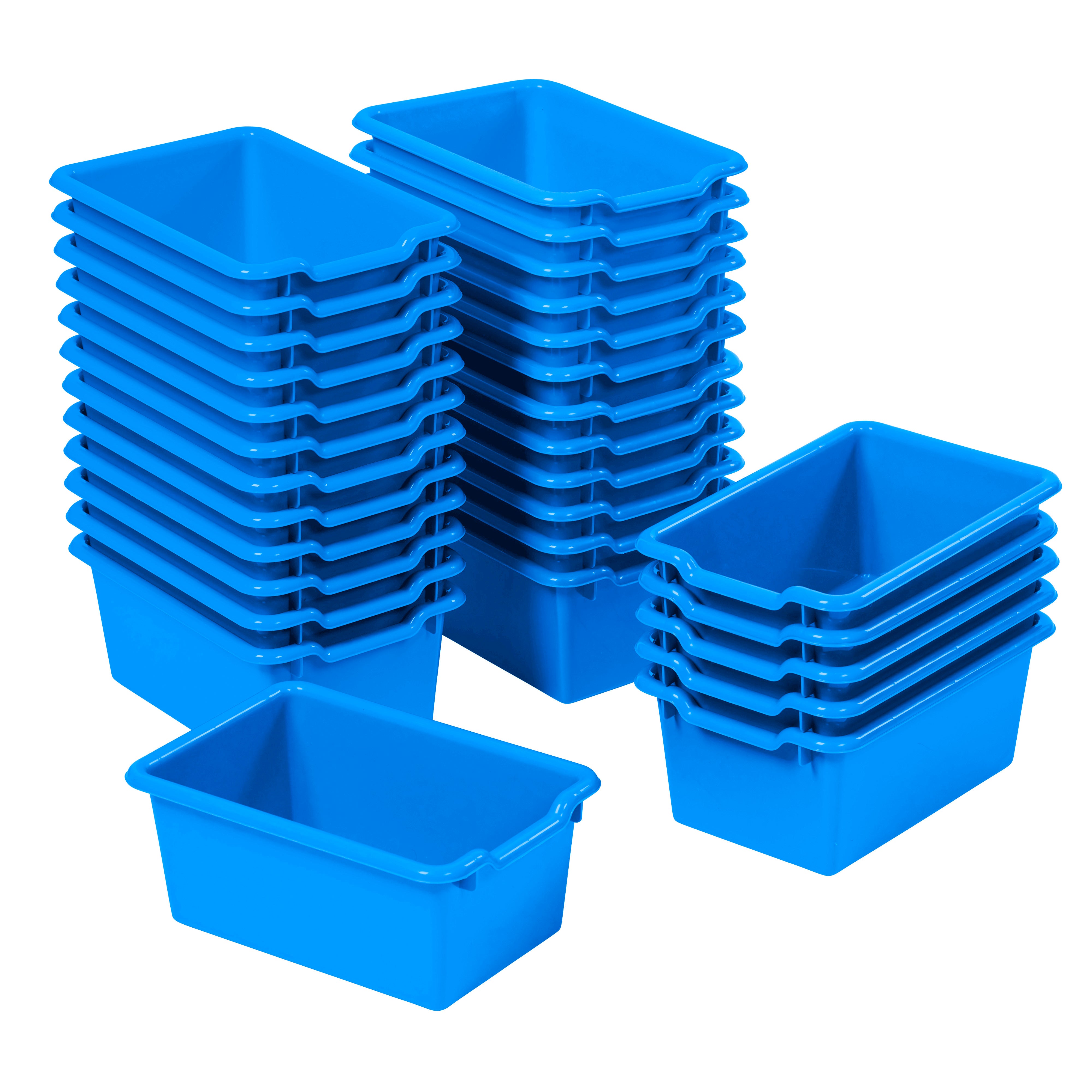 Scoop Front Plastic Storage Bins, 30-Piece