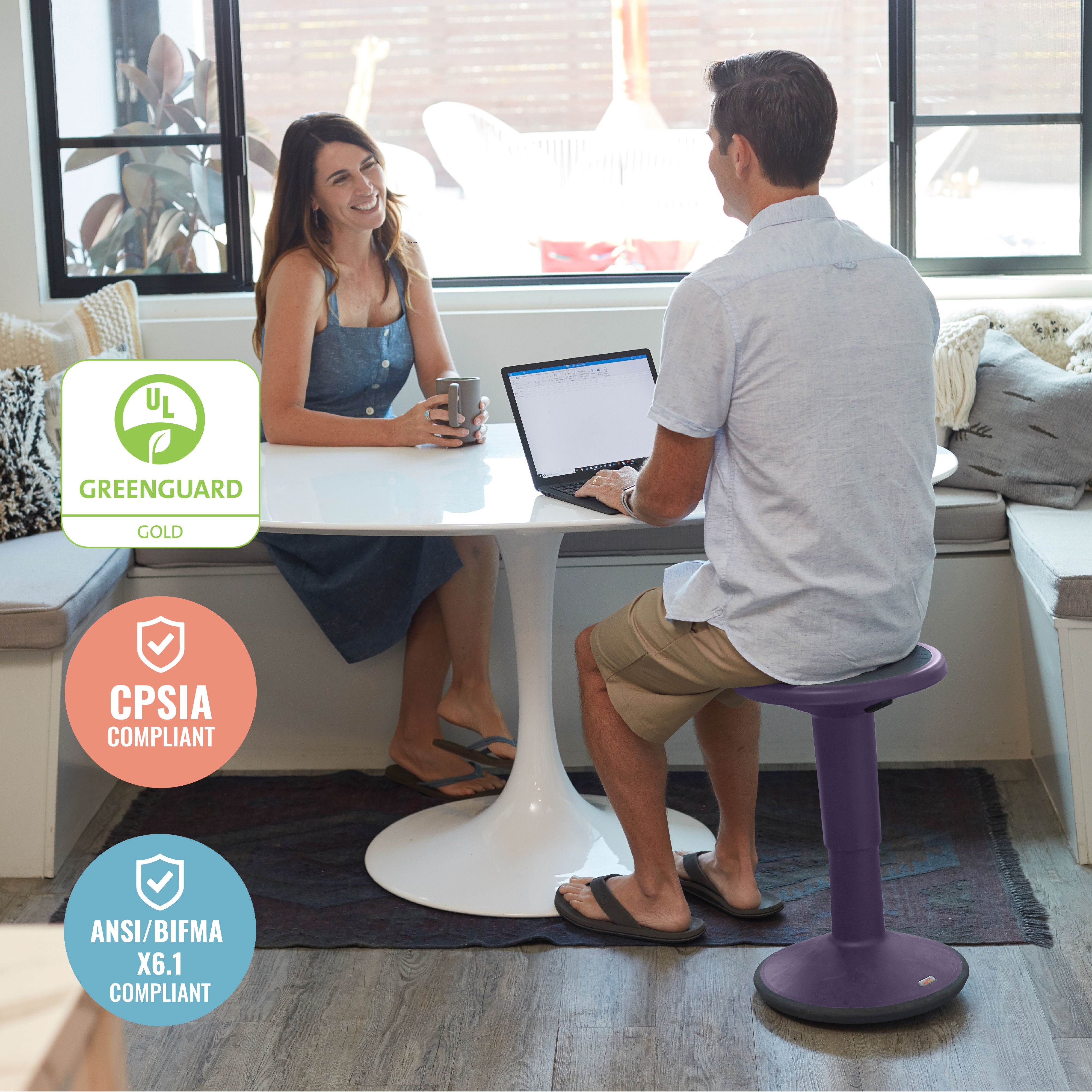 SitWell Adjustable Height Wobble Stool, Active Flexible Seating Chair