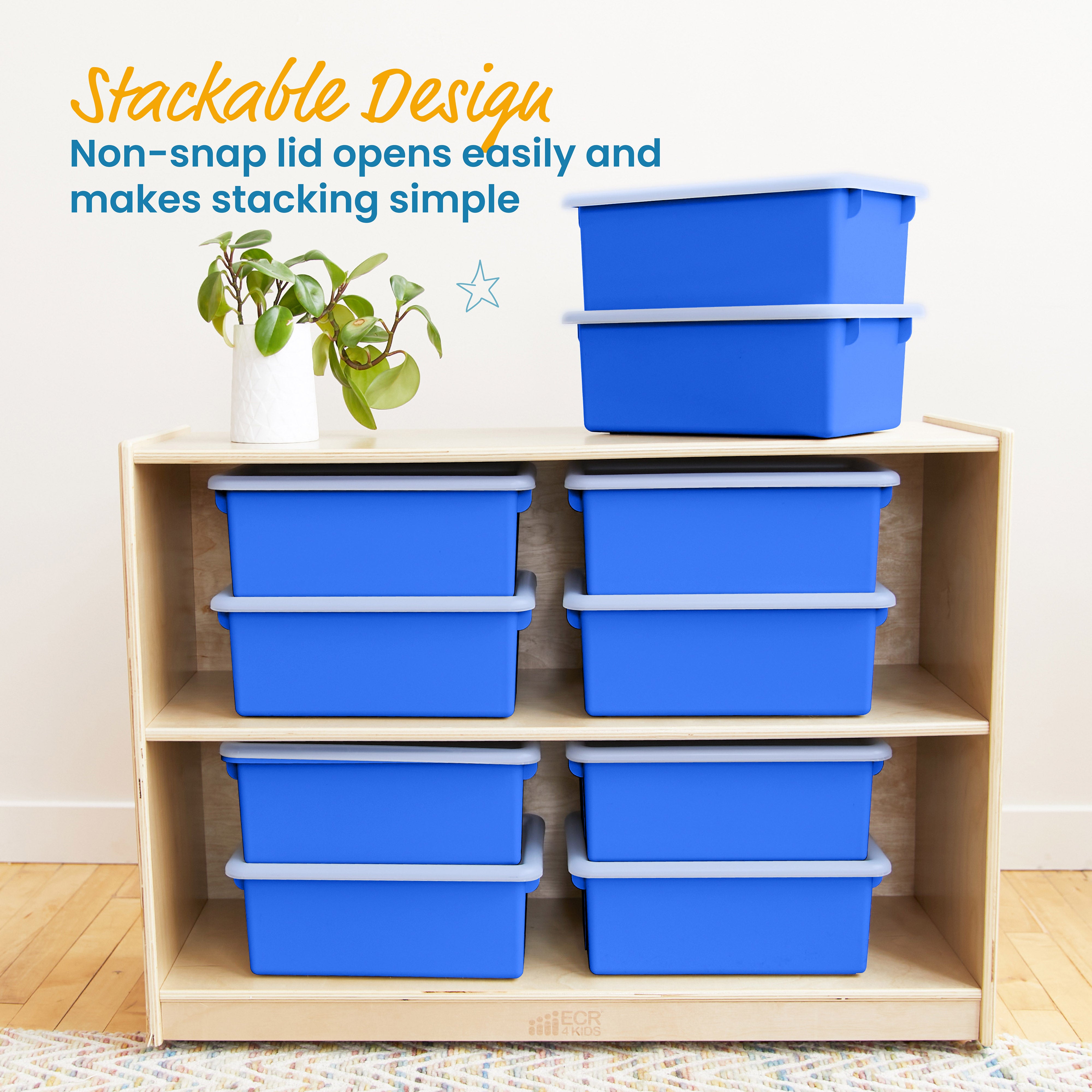 Cubby Storage Bin with Lid, 10-Piece