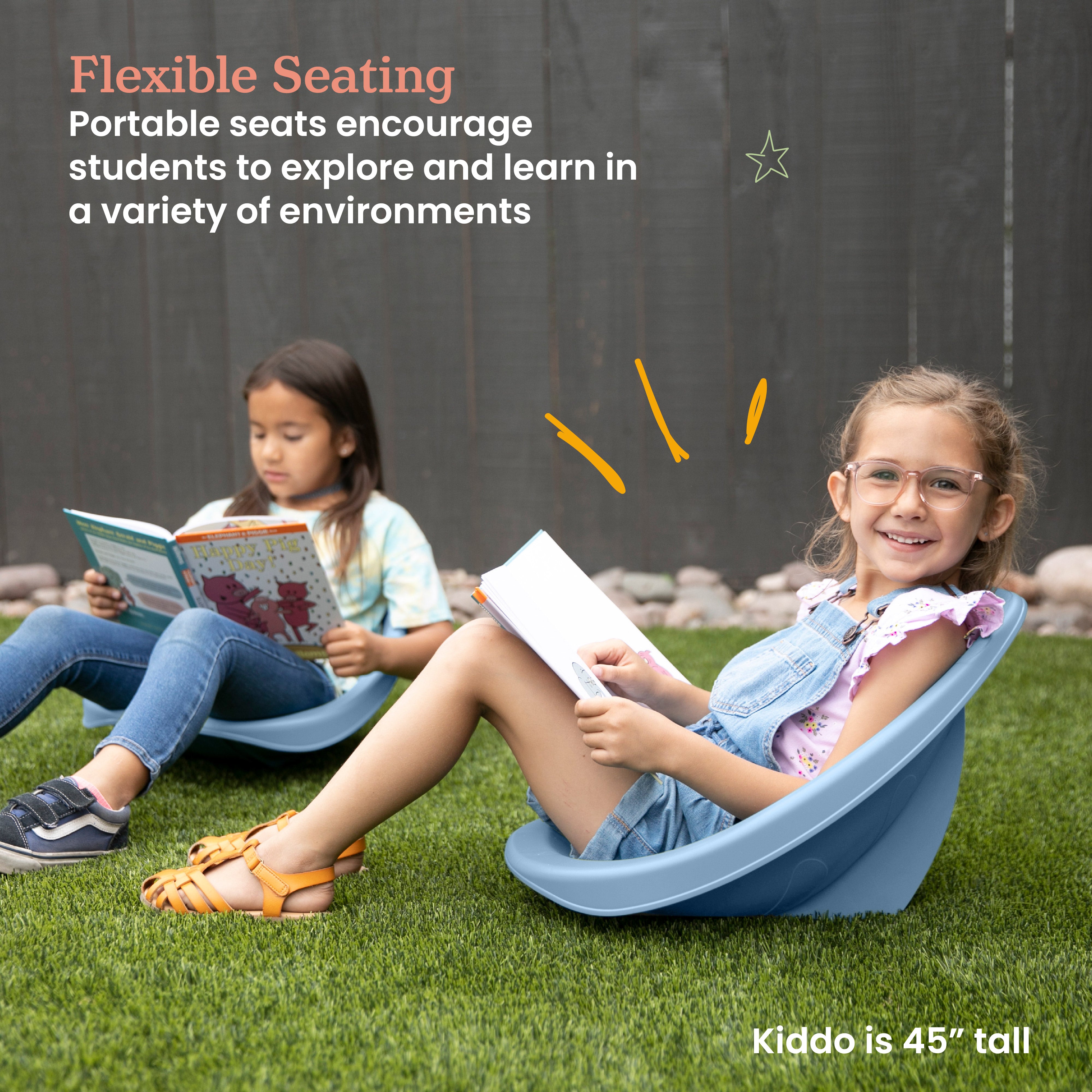 Mobile Leaf Seat Cart with 12 Leaf Floor Seats, Flexible Seating