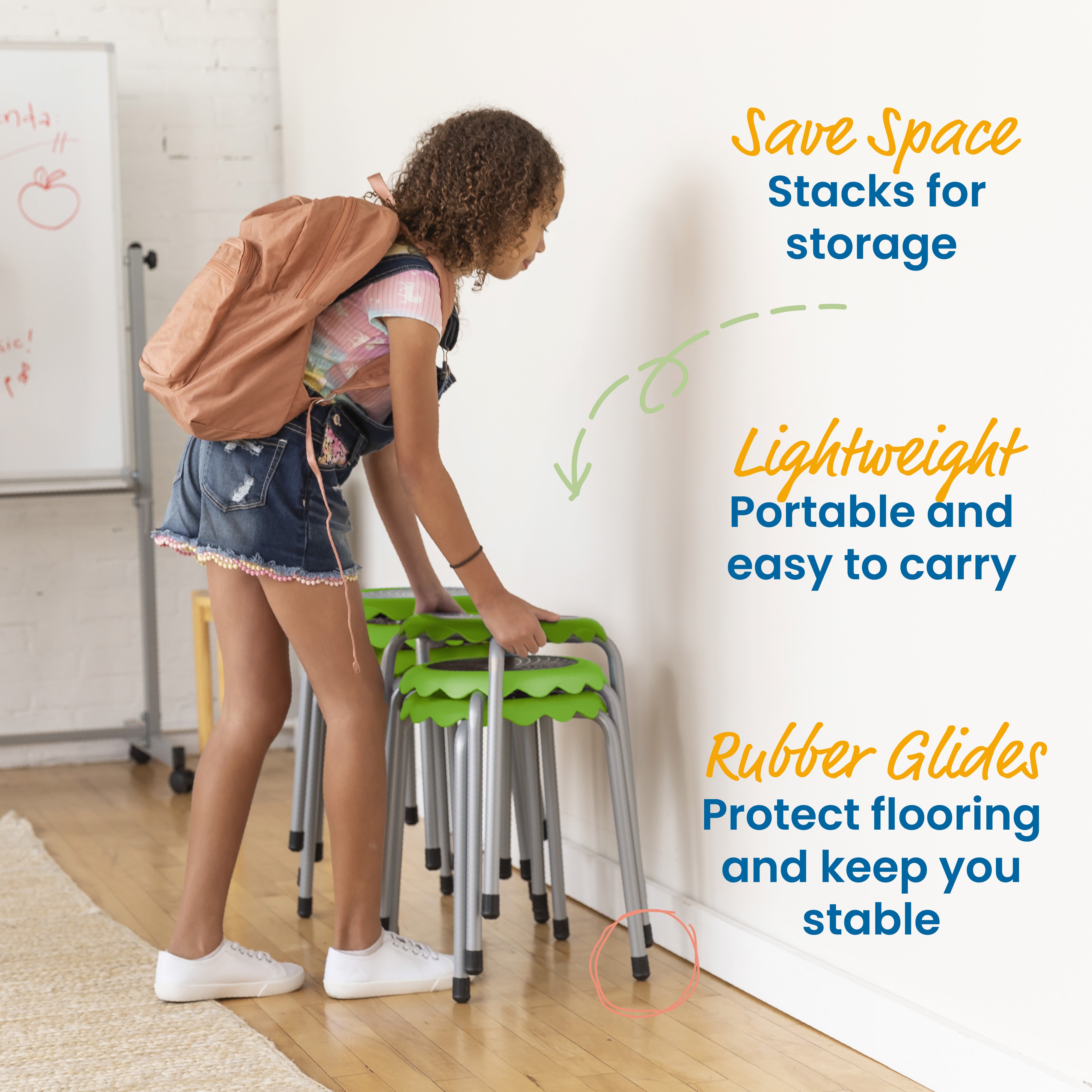 Daisy Stackable Stool Set, 8-Piece