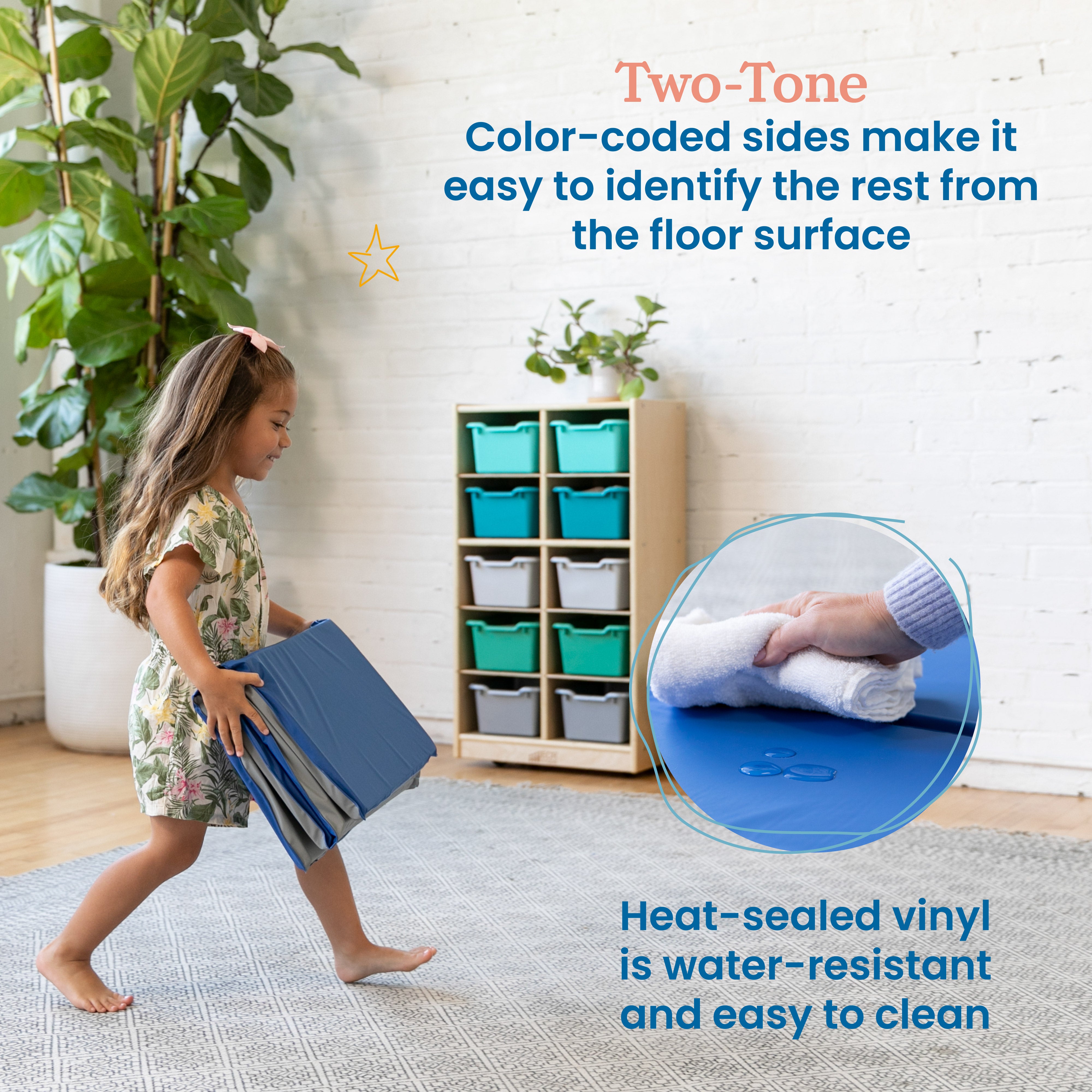 Everyday Folding Rest Mat, 4-Section, 5-Pack