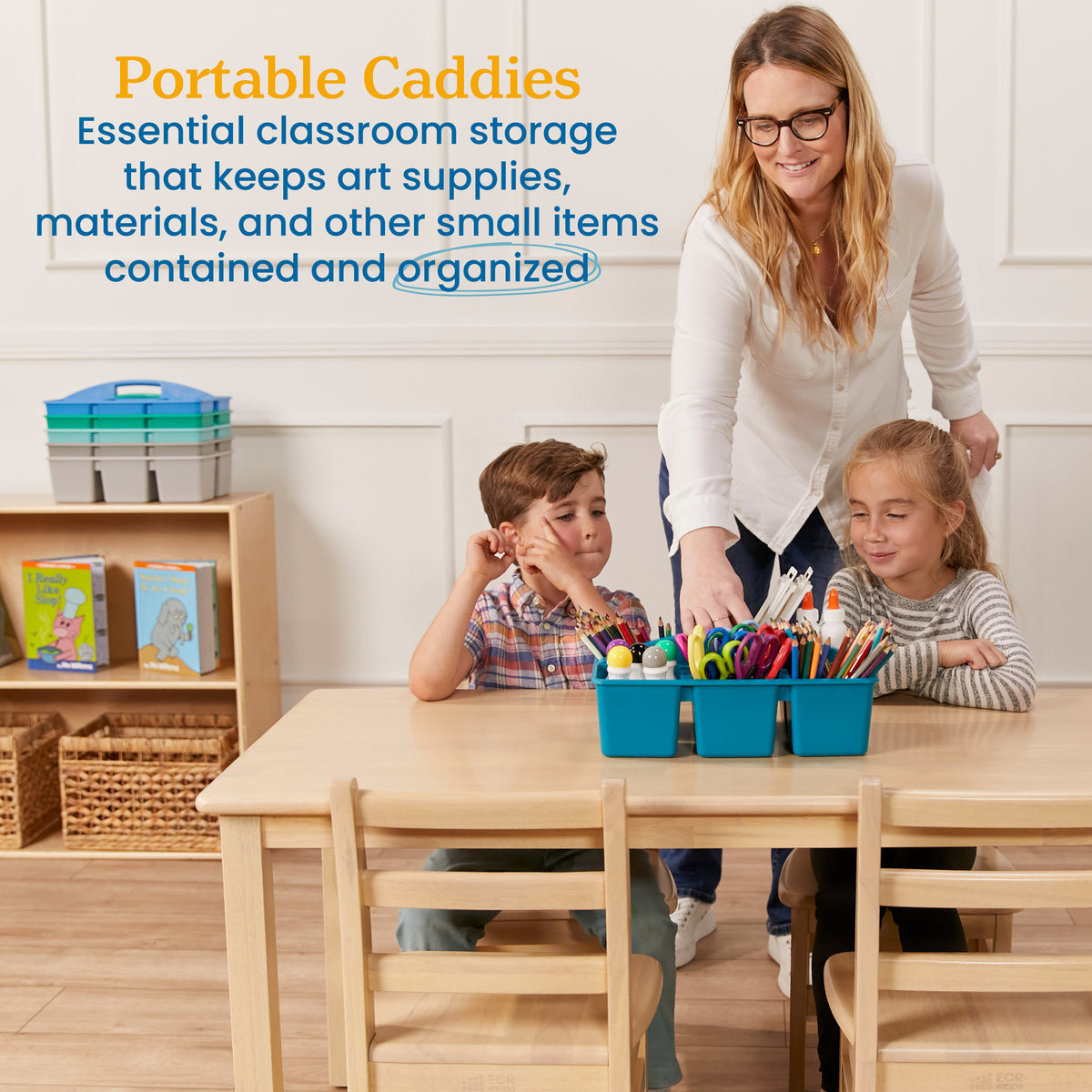 6-Compartment Large Plastic Caddy, 6-Pack