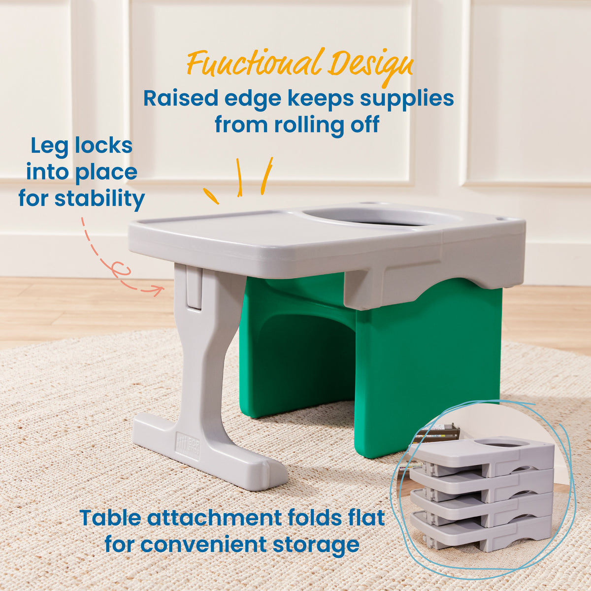 Tri-Me Cube Chair and Desk, 2-Piece