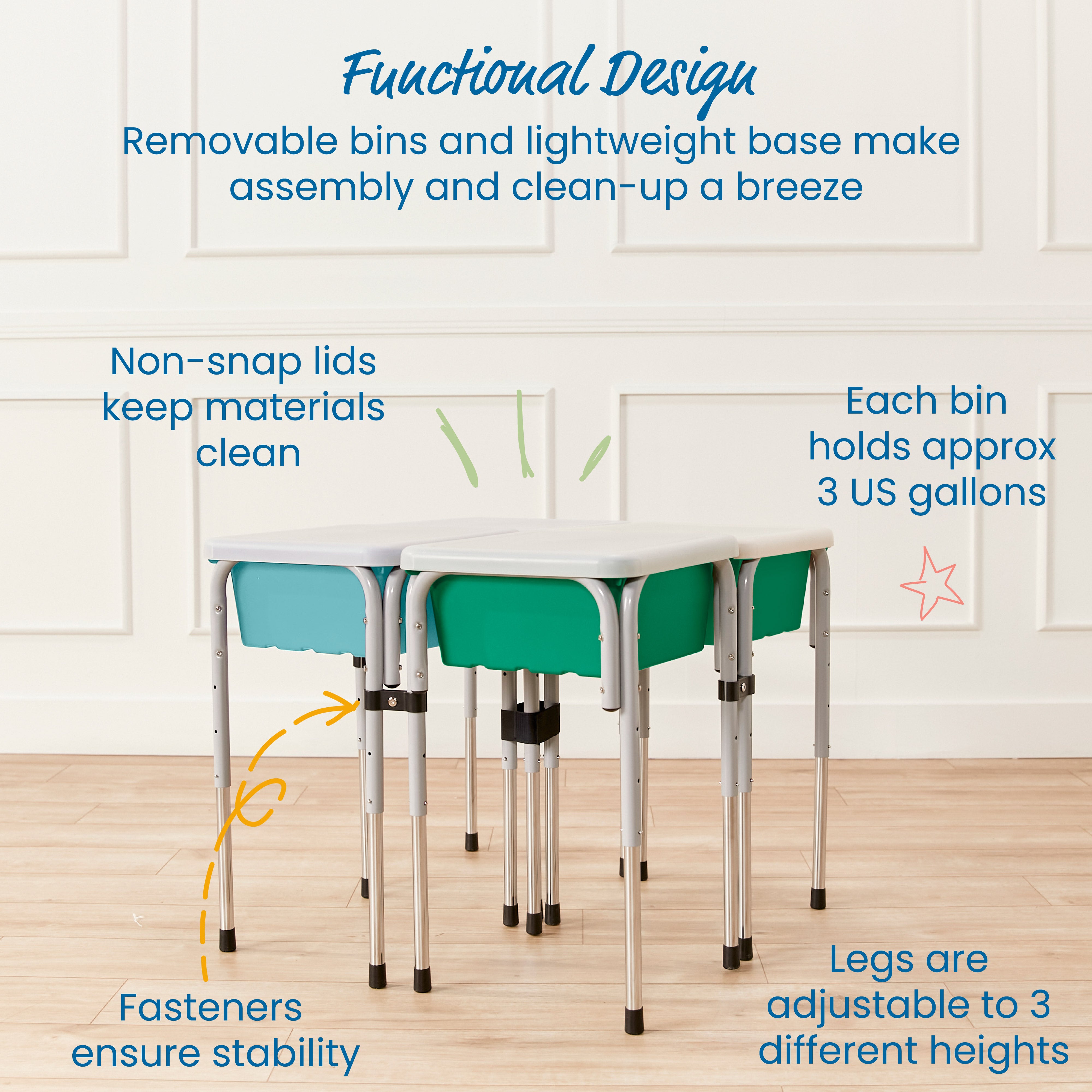 4-Station Sand and Water Adjustable Play Table