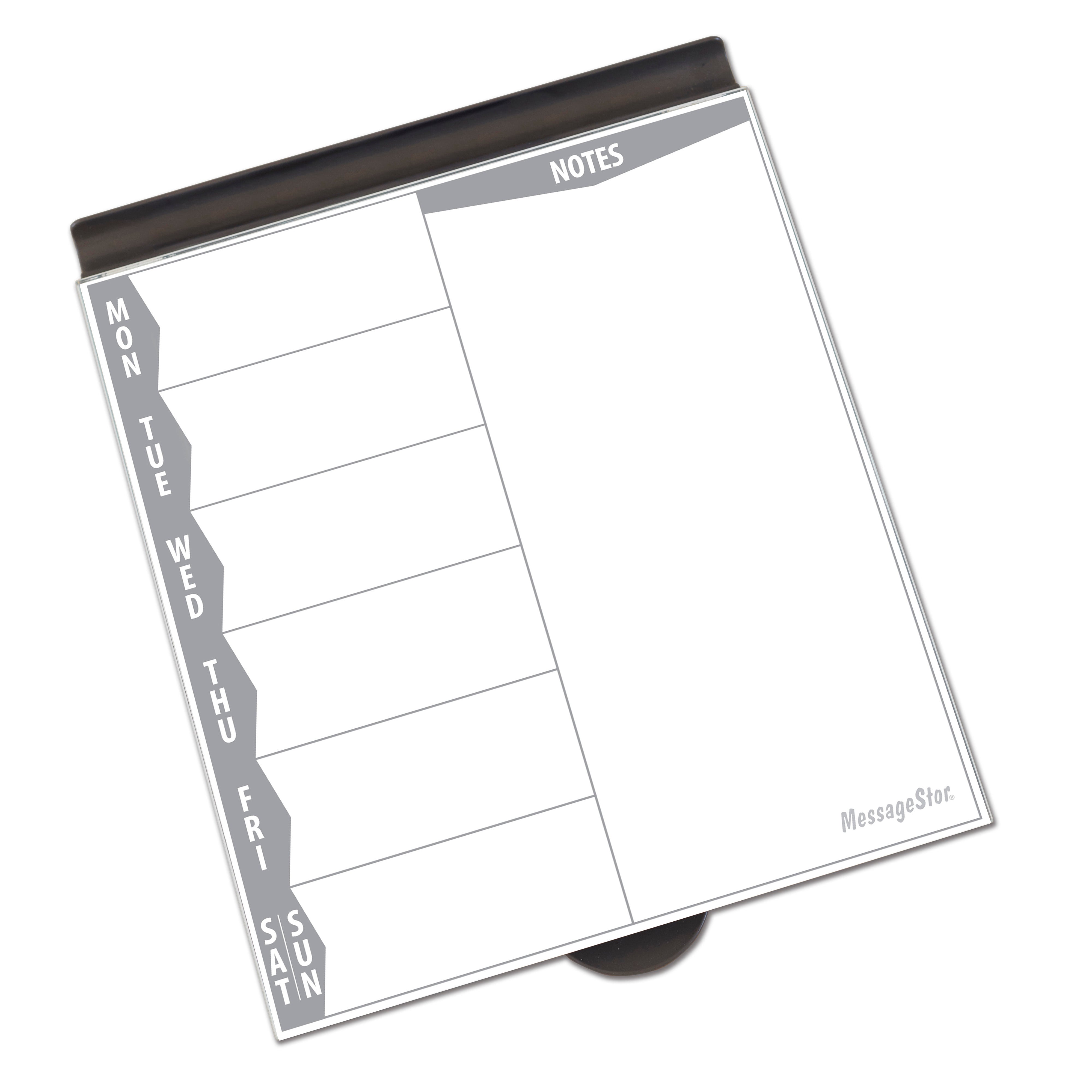 MessageStor Dry-Erase Glass Board Memo Station