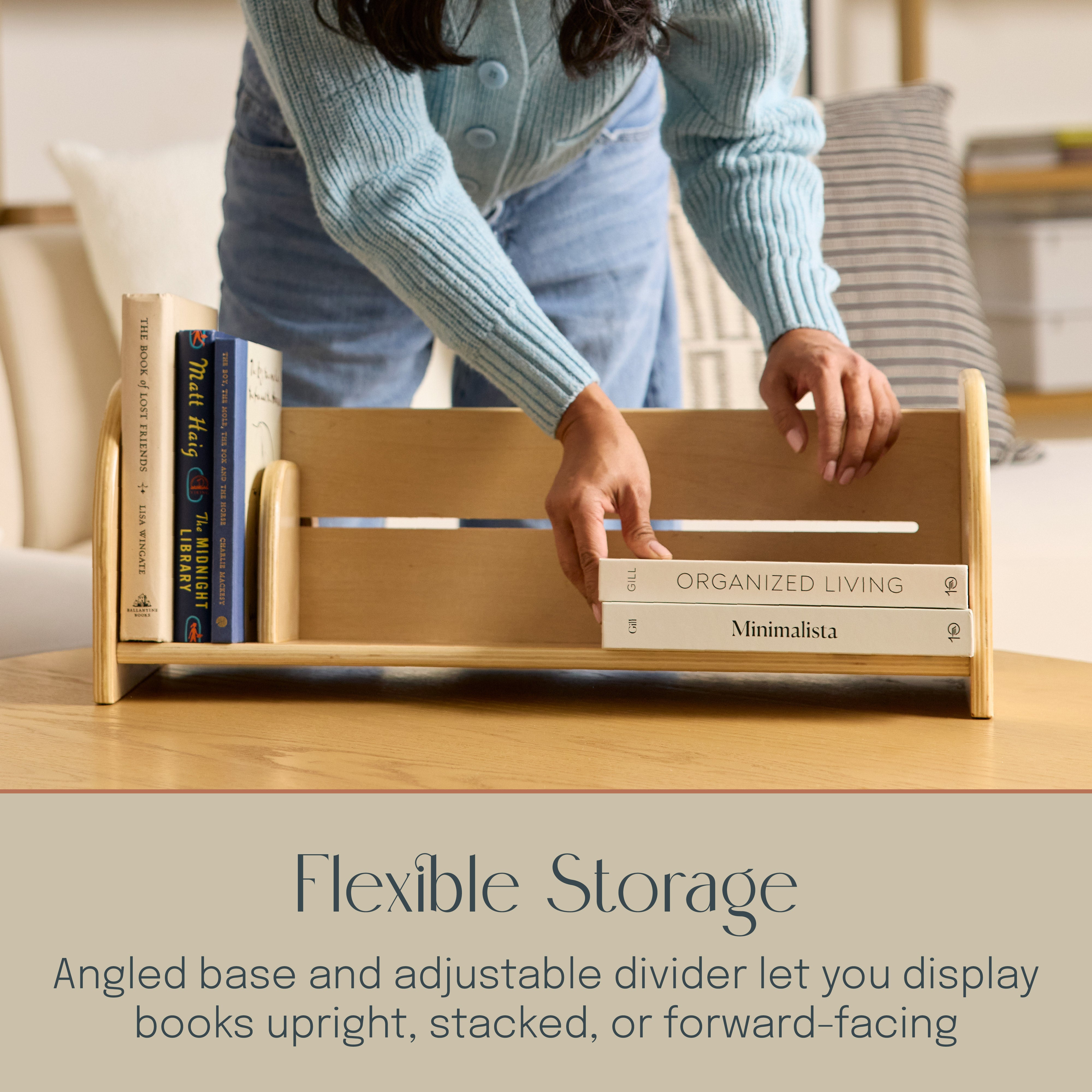 BookNest Desktop Bookshelf with Adjustable Slider
