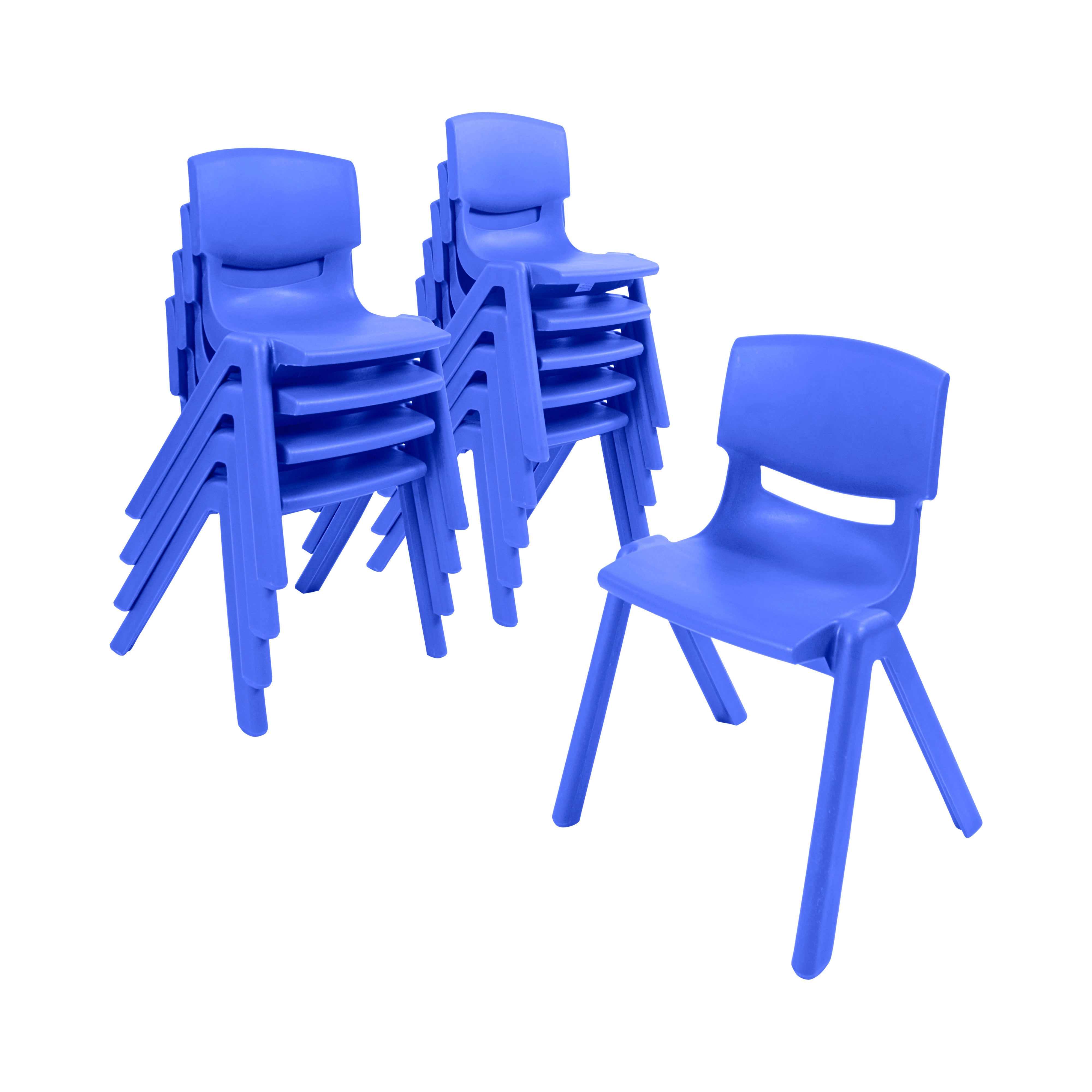 Stackable School Chairs, 12in Seat Height, 10-Pack