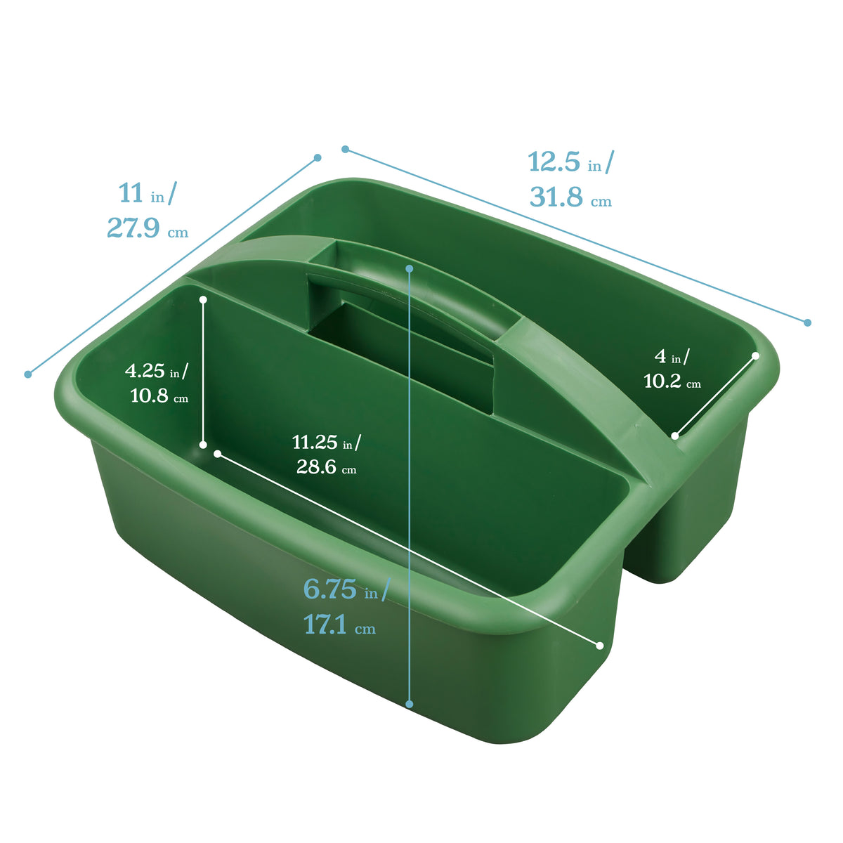 2-Compartment Large Plastic Caddy, 6-Pack